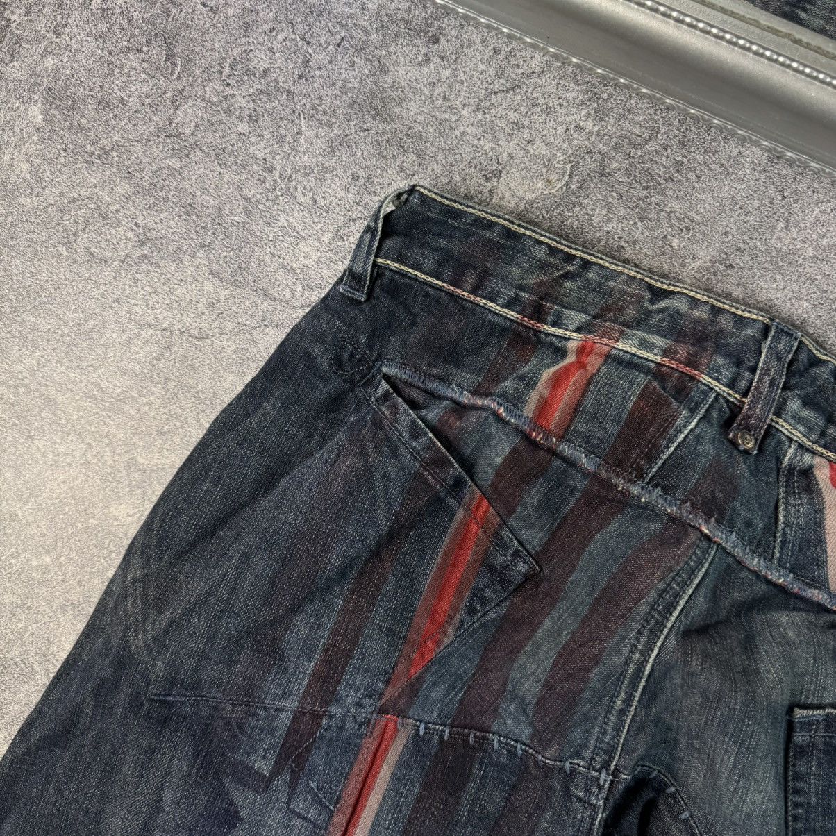 Marithe + Francois Girbaud Vintage Marithe Francois Girbaud Y2K Star Striped Jeans Size 28" / US 6 / IT 42 - 3 Thumbnail
