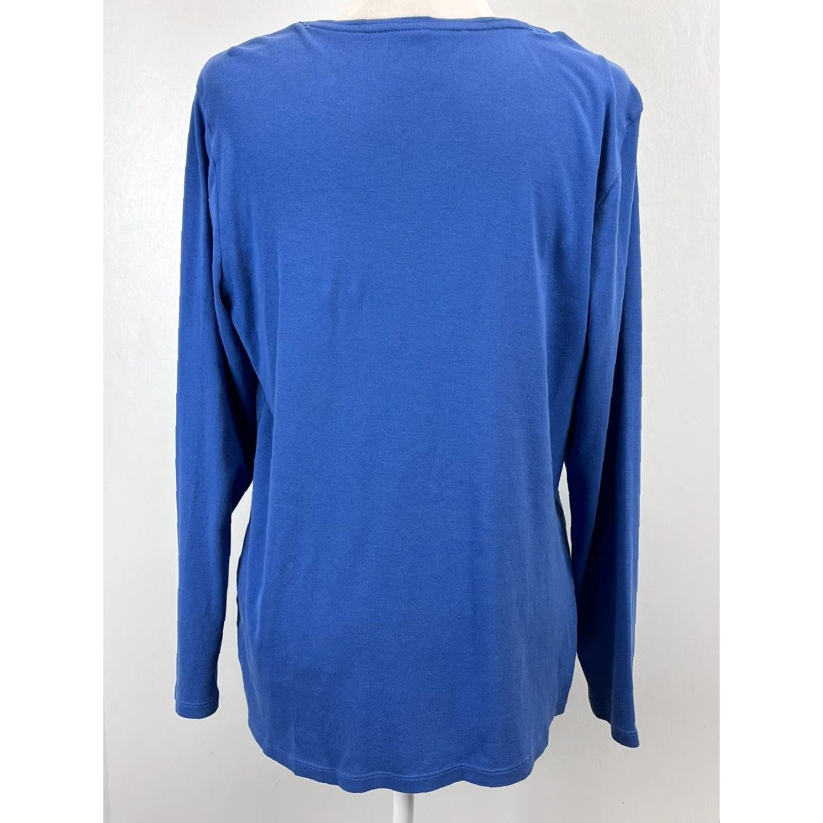 Vintage Chico's Women's Blue Long Sleeve Casual Cotton Shirt X-Large Size XL / US 12-14 / IT 48-50 - 3 Thumbnail