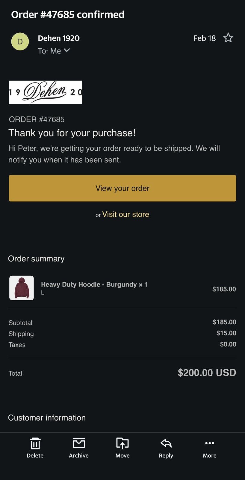 Dehen 1920 Dehen Burgundy Heavy Duty Hoodie Size Large Size US L / EU 52-54 / 3 - 6 Thumbnail