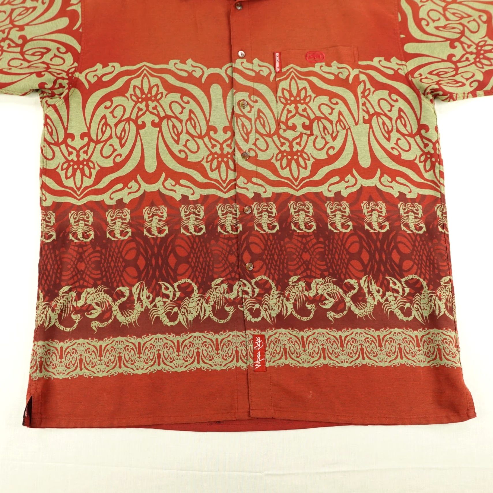 Ecko Unltd. VINTAGE Ecko Unltd Shirt Mens 2XL Red Paisley Scorpions Button Up Hip Hop Y2K Shirt Size US XXL / EU 58 / 5 - 4 Thumbnail