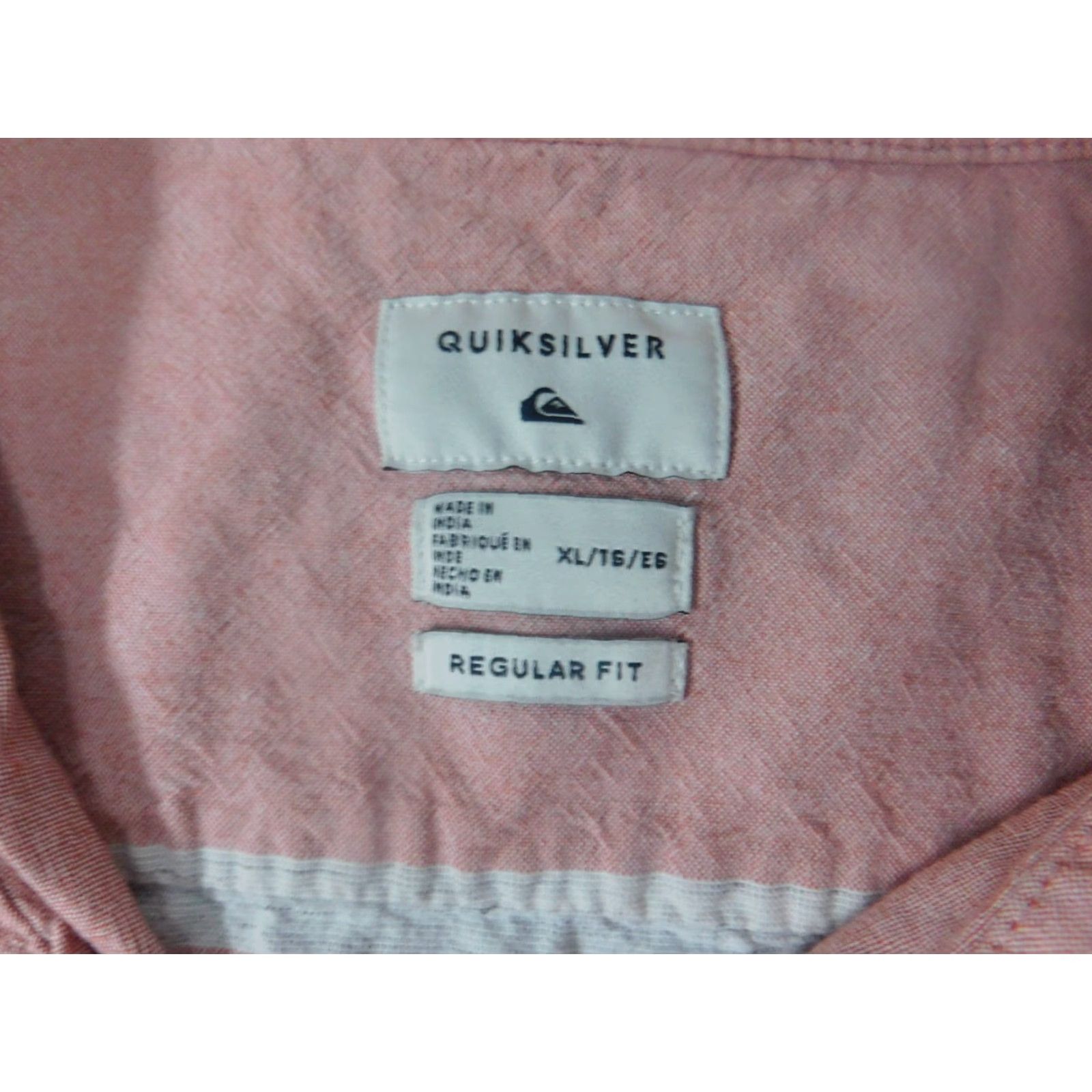 Quiksilver Quiksilver Shirt Mens XL Pink Lightweight Button-Down Short Sleeve Plaid Cotton Knit Size US XL / EU 56 / 4 - 6 Thumbnail