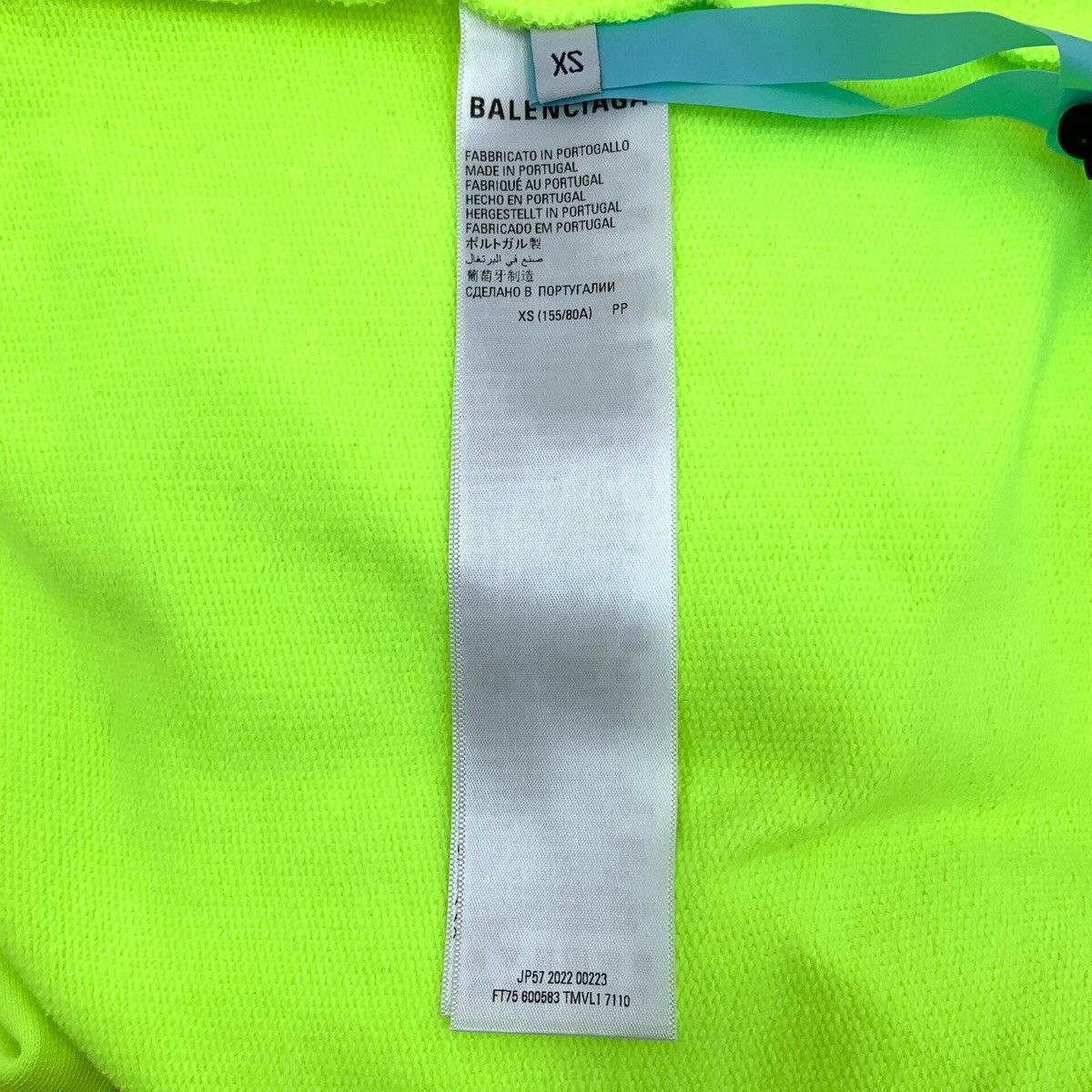 Balenciaga Balenciaga x WFP Fluorescent Yellow Hooded Sweatshirt K26WX Size US XS / EU 42 / 0 - 7 Thumbnail