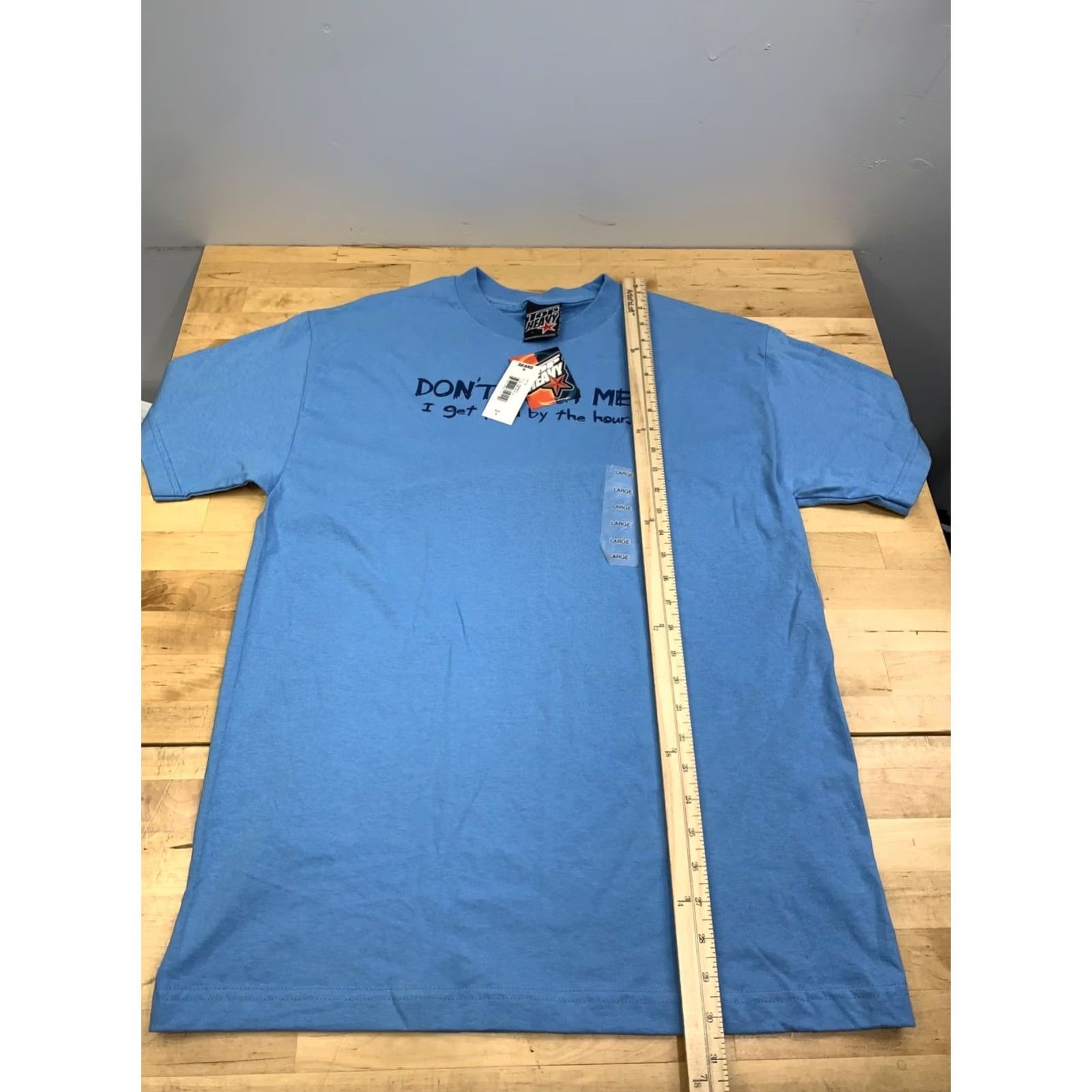 Vintage VINTAGE Top Heavy Shirt Men L Blue Funny Humor Y2K Size US L / EU 52-54 / 3 - 4 Thumbnail