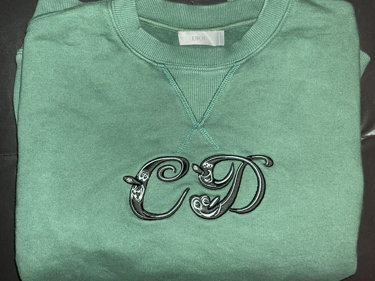 DIOR × KENNY SCHARF Dark Green CD logo sweater M
