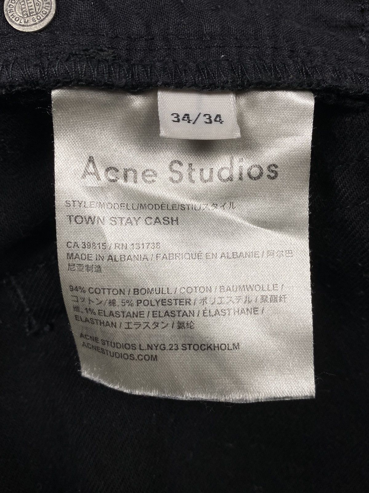 Acne Studios Acne Studios Town Stay Cash Jeans Black Size W34 L33 Size US 34 / EU 50 - 14 Thumbnail