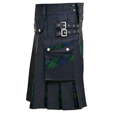Other Modern Hybrid Kilt Tartan Black Watch Cross Stripes Size US 32 / EU 48 - 4 Thumbnail