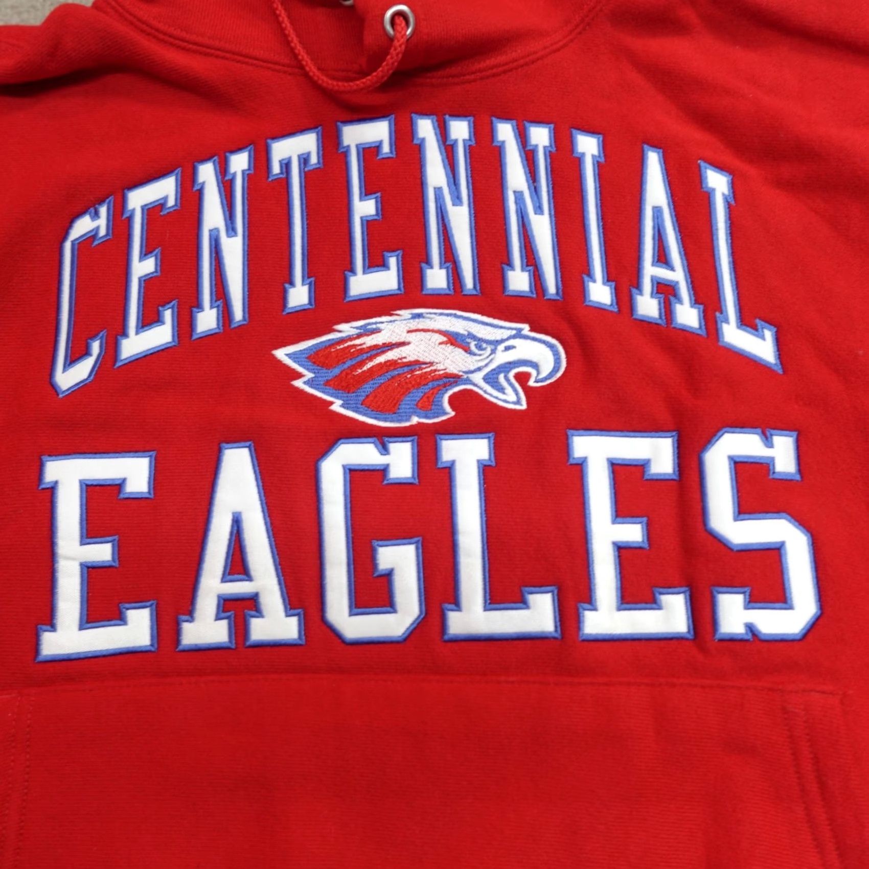 Champion VINTAGE Champion Reverse Weave Hoodie Small Red Centennial Eagles Mens Pullover Knit Sweatshirt Size US S / EU 44-46 / 1 - 2 Thumbnail