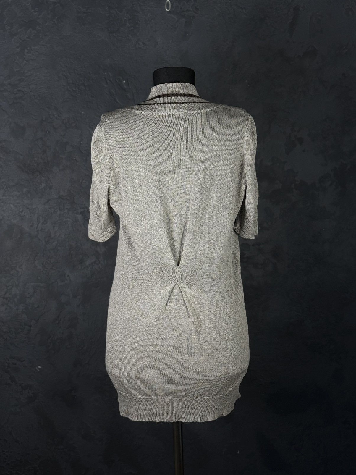 Brunello Cucinelli Brunello Cucinelli Beige Short Sleeve Button Long Cardigan Size M / US 6-8 / IT 42-44 - 7 Thumbnail