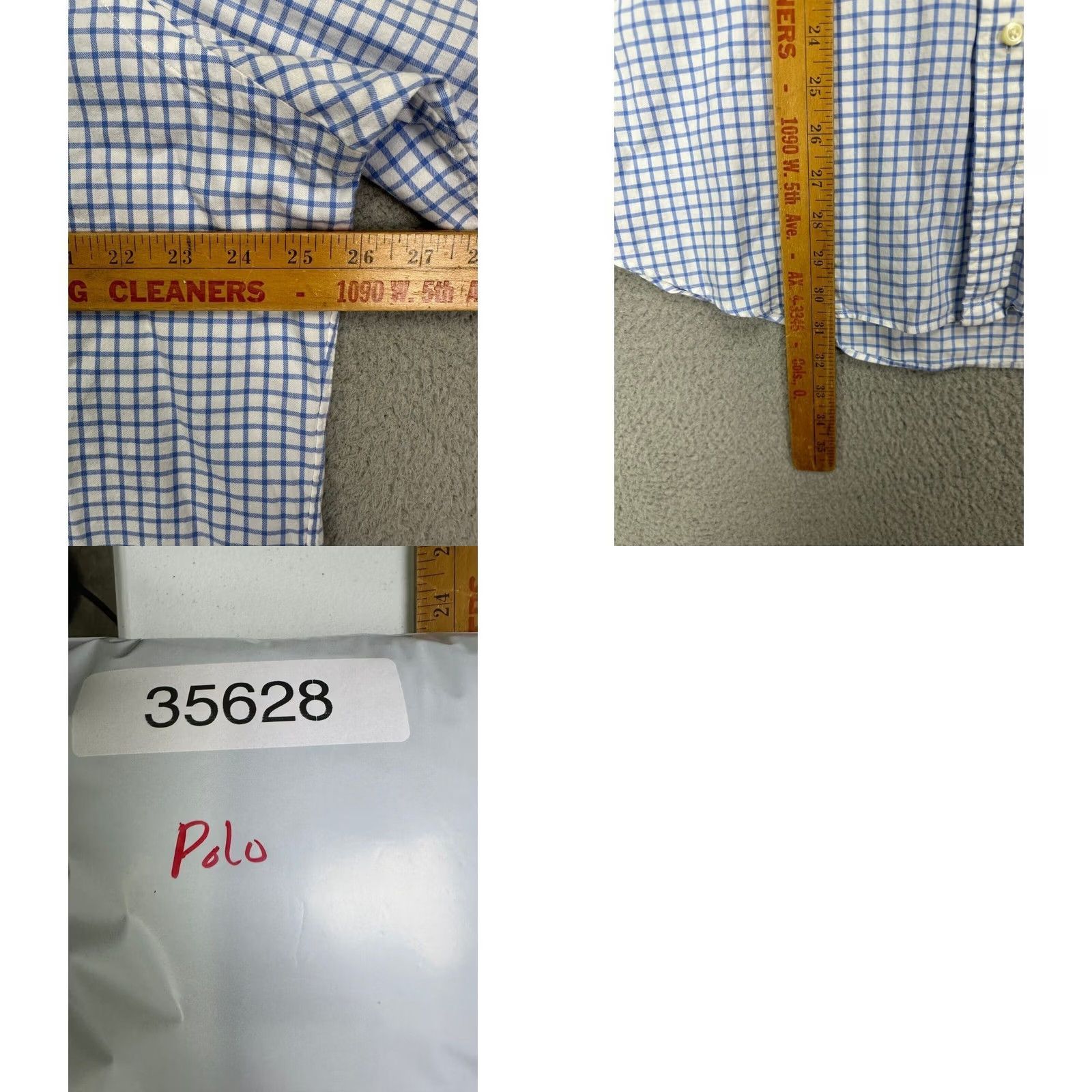 Ralph Lauren Ralph Lauren Button Down Shirt Adult XL White Blue Grid Check Plaid Pony Mens Size US XL / EU 56 / 4 - 8 Thumbnail