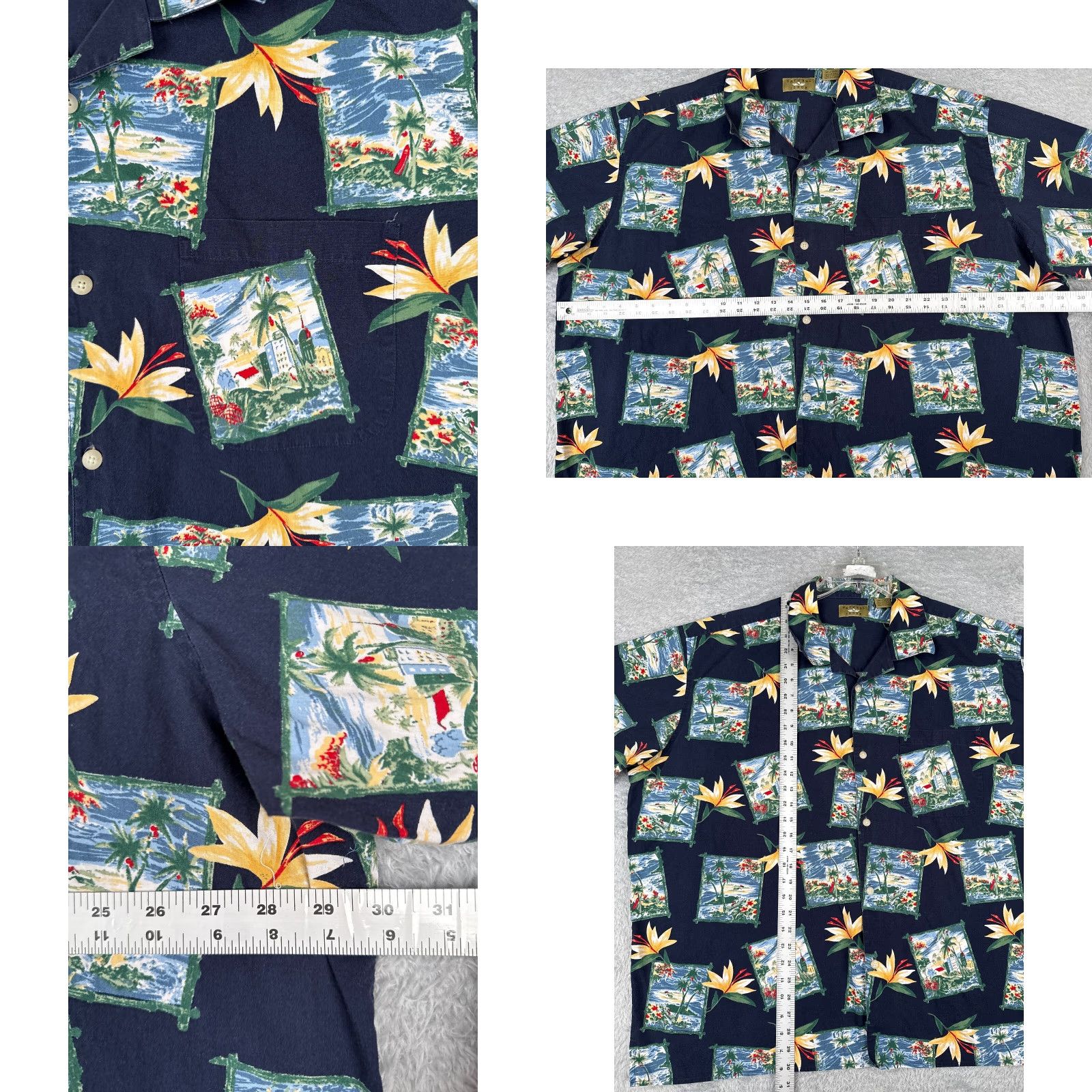 Vintage Natural Issue Shirt Men 3XL Floral Hawaiian Blue Cotton Button-Up Resort Luau Aloha Hawaiian Shirt Mens Size US XXL / EU 58 / 5 - 8 Thumbnail