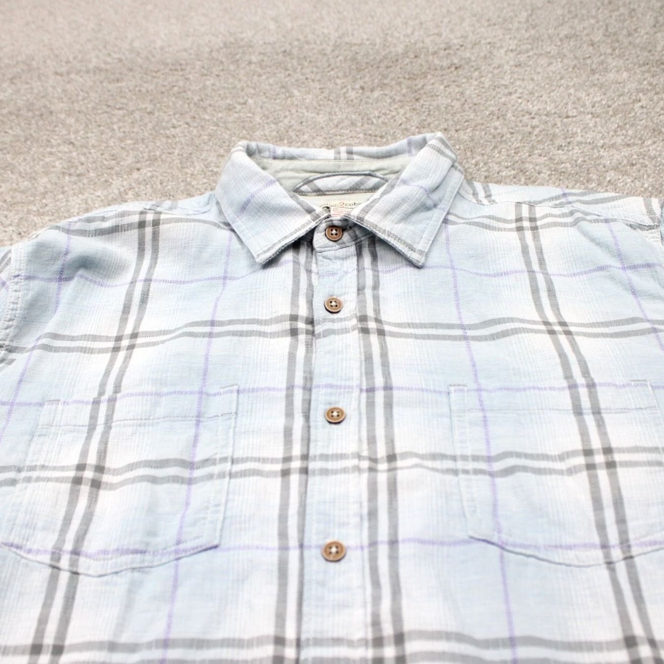 Carbon2Cobalt Carbon 2 Cobalt Shirt Mens Large Blue/Black/Purple/White Cotton L/S Button-Up Shirt Size US L / EU 52-54 / 3 - 5 Thumbnail