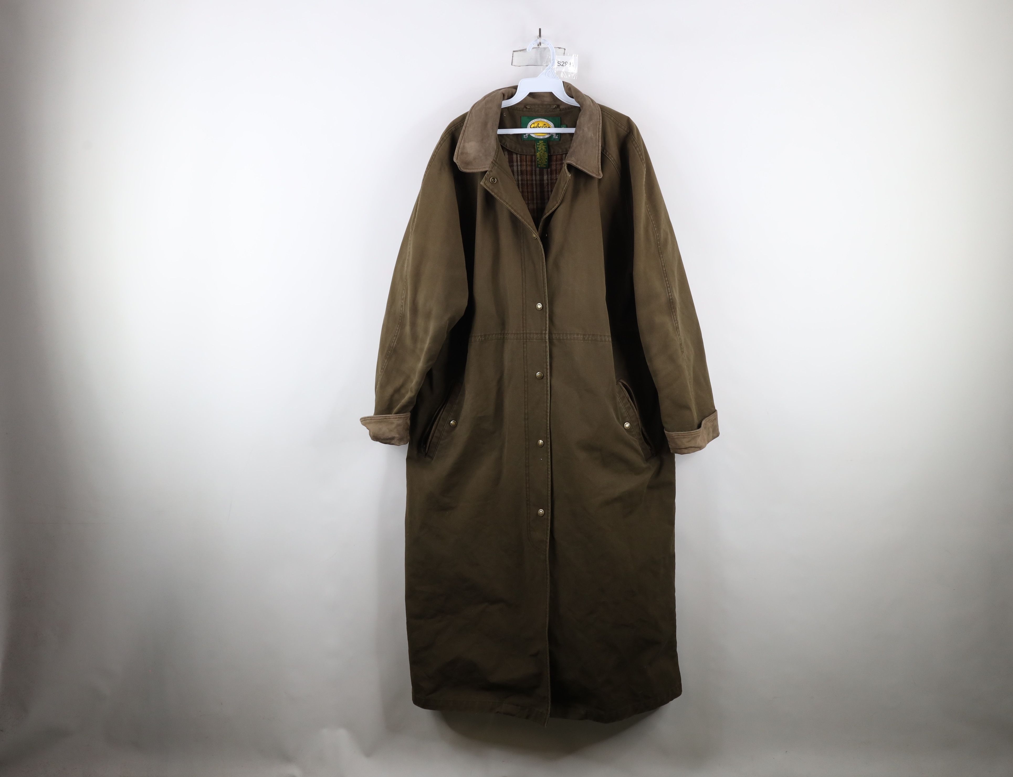 Cabelas × Vintage Vintage 90s Cabelas Lined Heavy Canvas Duster Jacket Green Size XL / US 12-14 / IT 48-50 - 1 Thumbnail