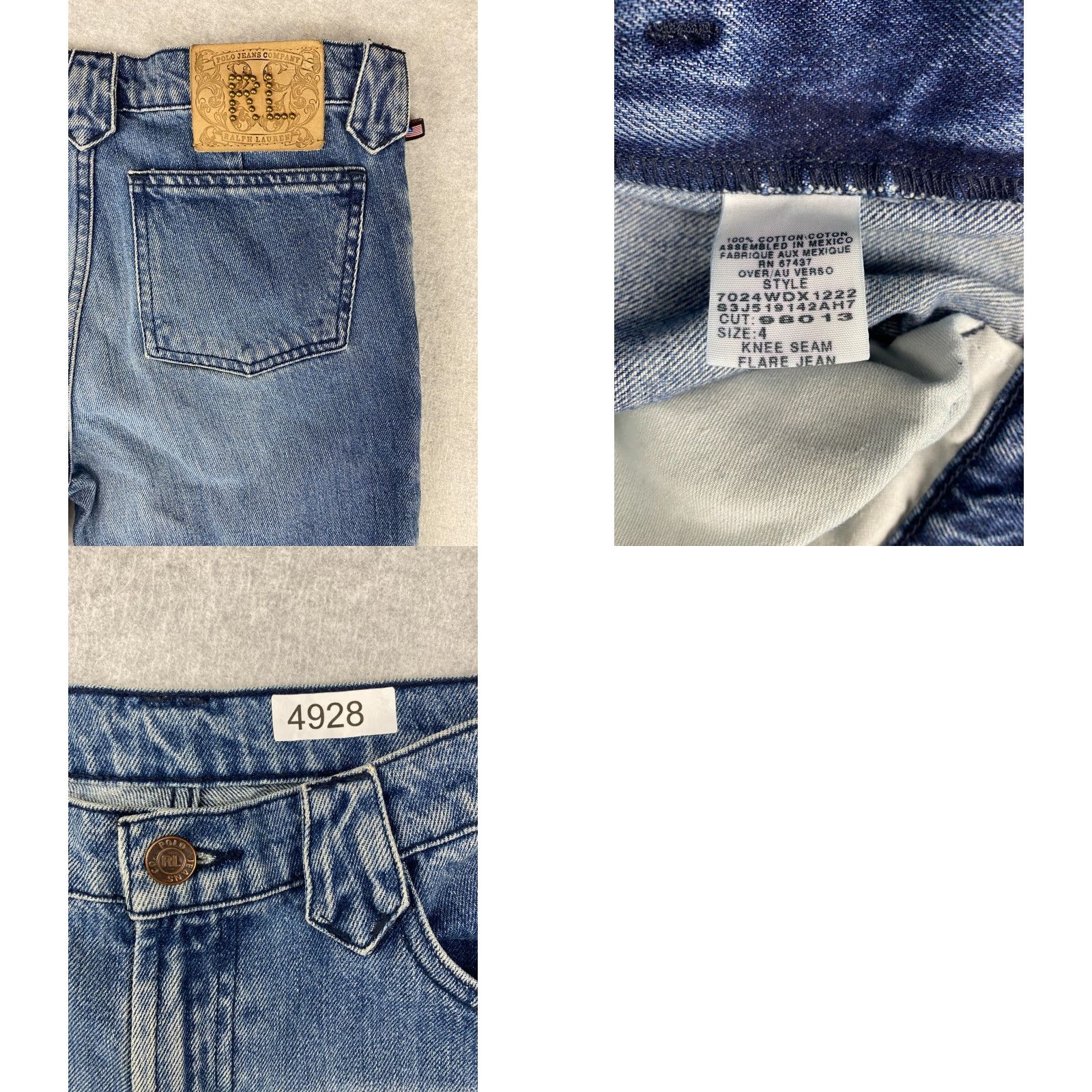 Ralph Lauren Ralph Lauren Jeans Womens 4 Knee Seam Flare Horseshoe Belt Loop Vintage Denim RL Jeans Size 27" / US 4 / IT 40 - 8 Thumbnail