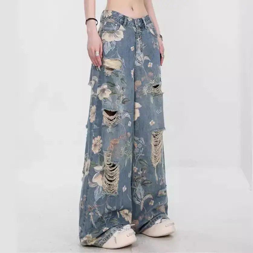 Japanese Brand Retro loose straight leg wide leg jeans Size US 32 / EU 48 - 2 Thumbnail