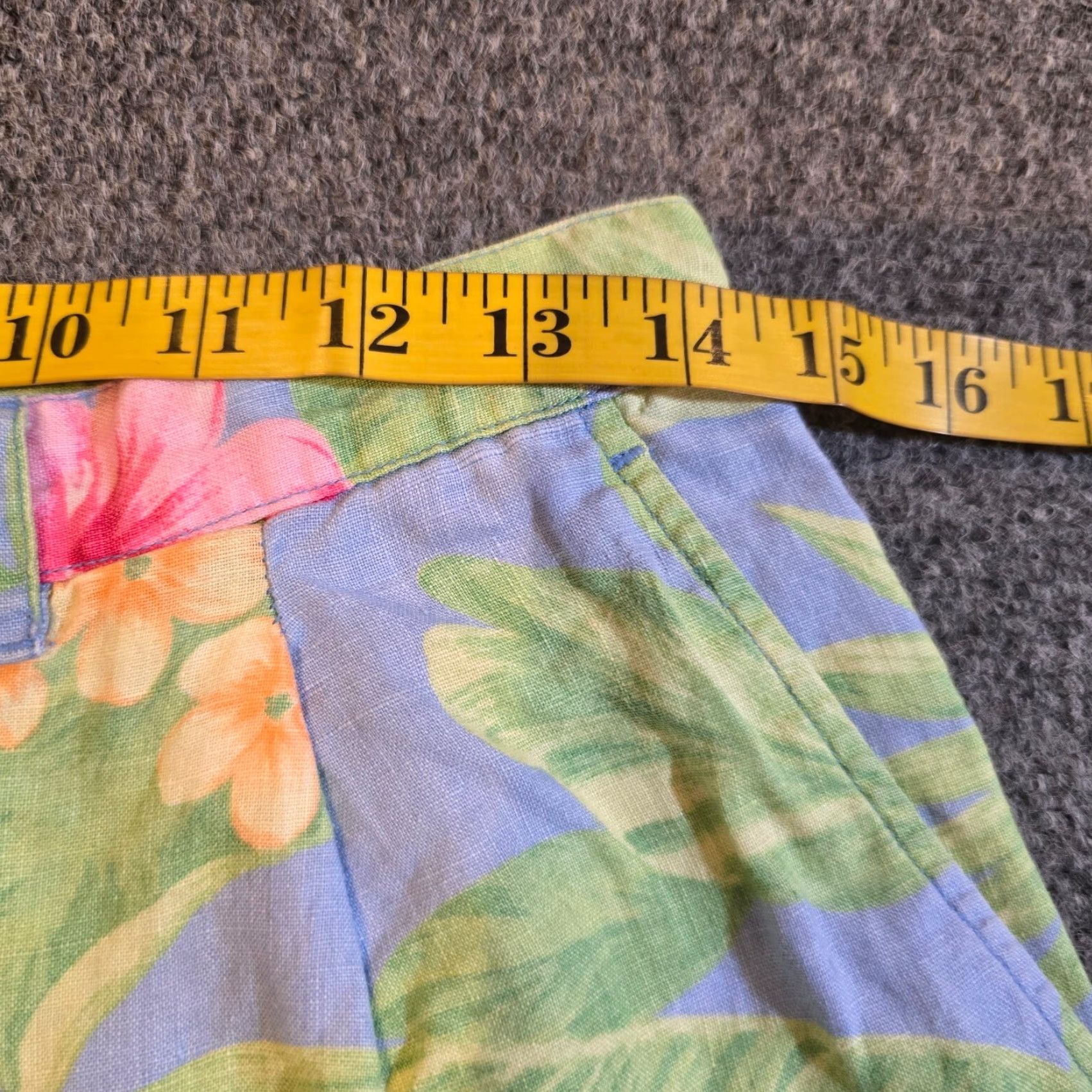Ralph Lauren Lauren Ralph Lauren Short Womens Size 8 Blue Tropical Floral Linen High Waist Chino Pocketed 6 Inseam Vintage Mens/ Womens Size 30" / US 8 / IT 44 - 5 Thumbnail