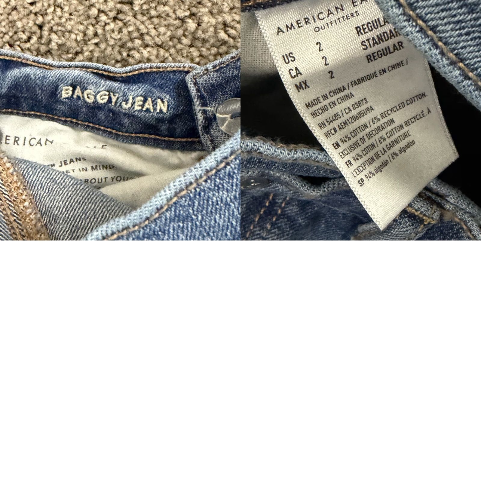 American Eagle Outfitters American Eagle Outfitters Jeans Womens 2 Baggy Mid Rise Straight Distressed Denim 23x31 Jeans Womens Distressed 90s? Size 26" / US 2 / IT 38 - 9 Thumbnail