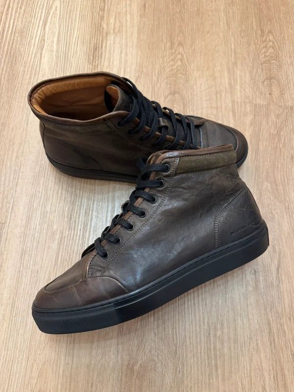 Belstaff Rally High Top Leather Sneakers Brown size 46