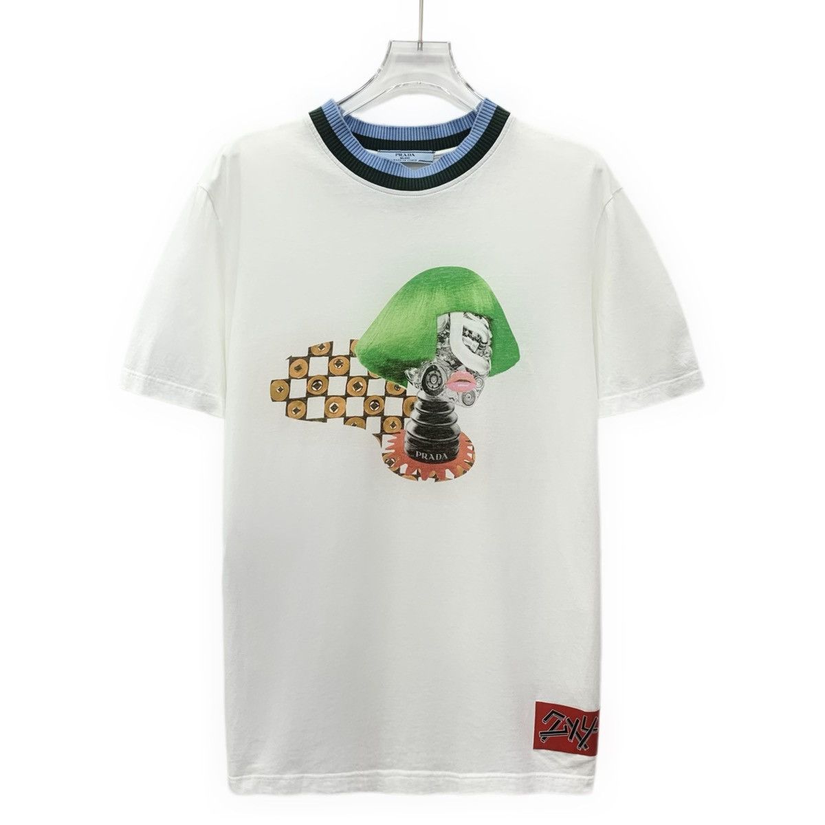 Prada Prada White Robot Print Cotton Short Sleeve T-Shirt Size M / US 6-8 / IT 42-44 - 1 Thumbnail