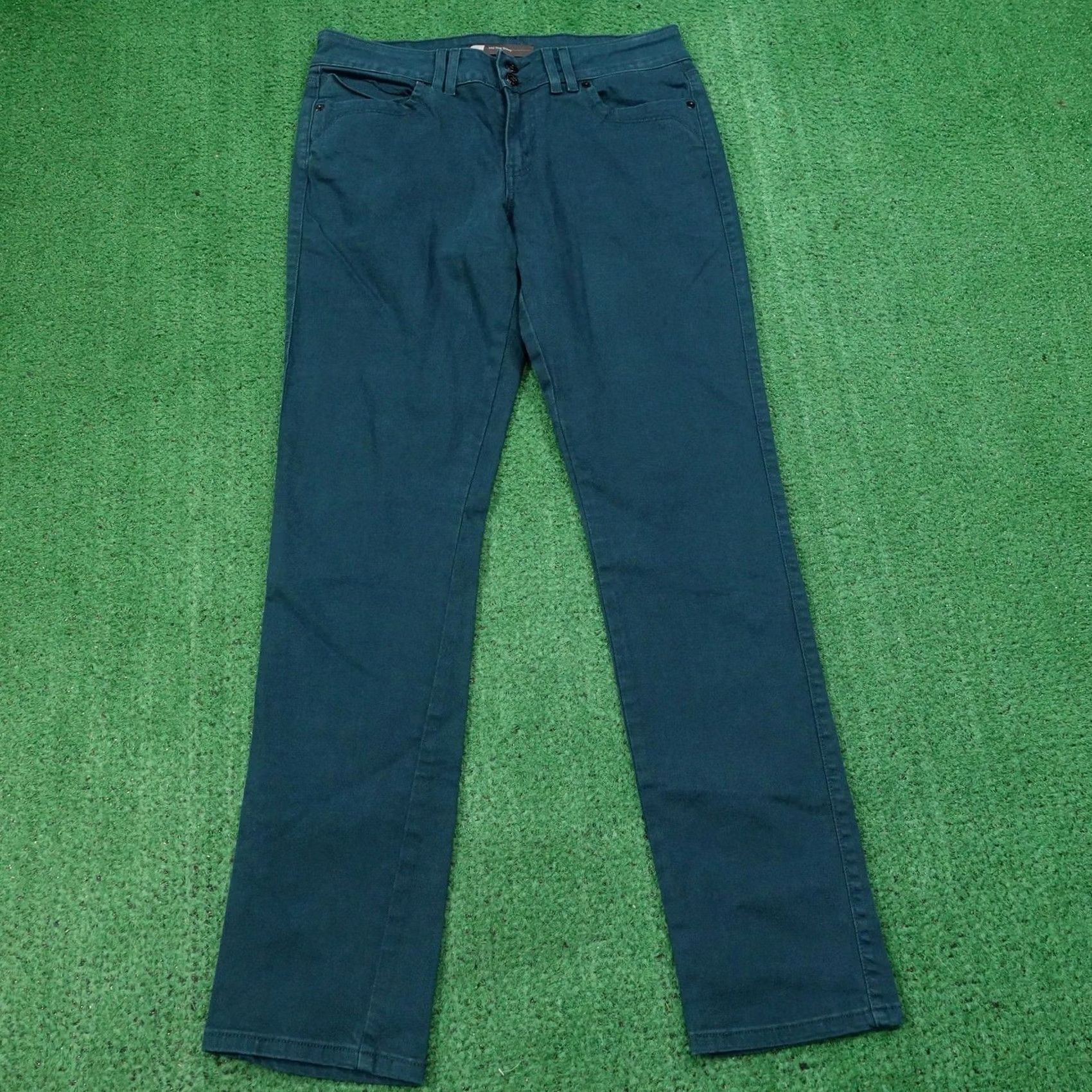 Levi's Levi's Jeans Womens 8M Green Mid Rise Skinny 31x31 Dark Wash Denim Stretch Jeans Regular 5-Pocket Design Button Logo Pocket Women Size 30" / US 8 / IT 44 - 2 Thumbnail