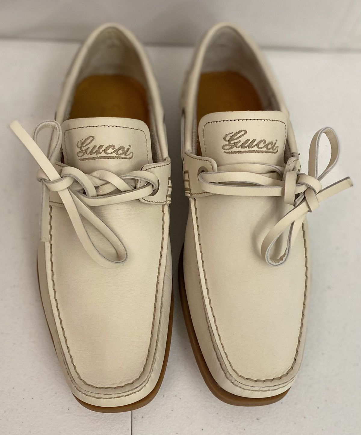 Gucci Gucci 🇮🇹 Runner Up Logo Embroidered Vintage Deck Shoes 39 NEW Size US 9 / IT 39 - 18 Thumbnail