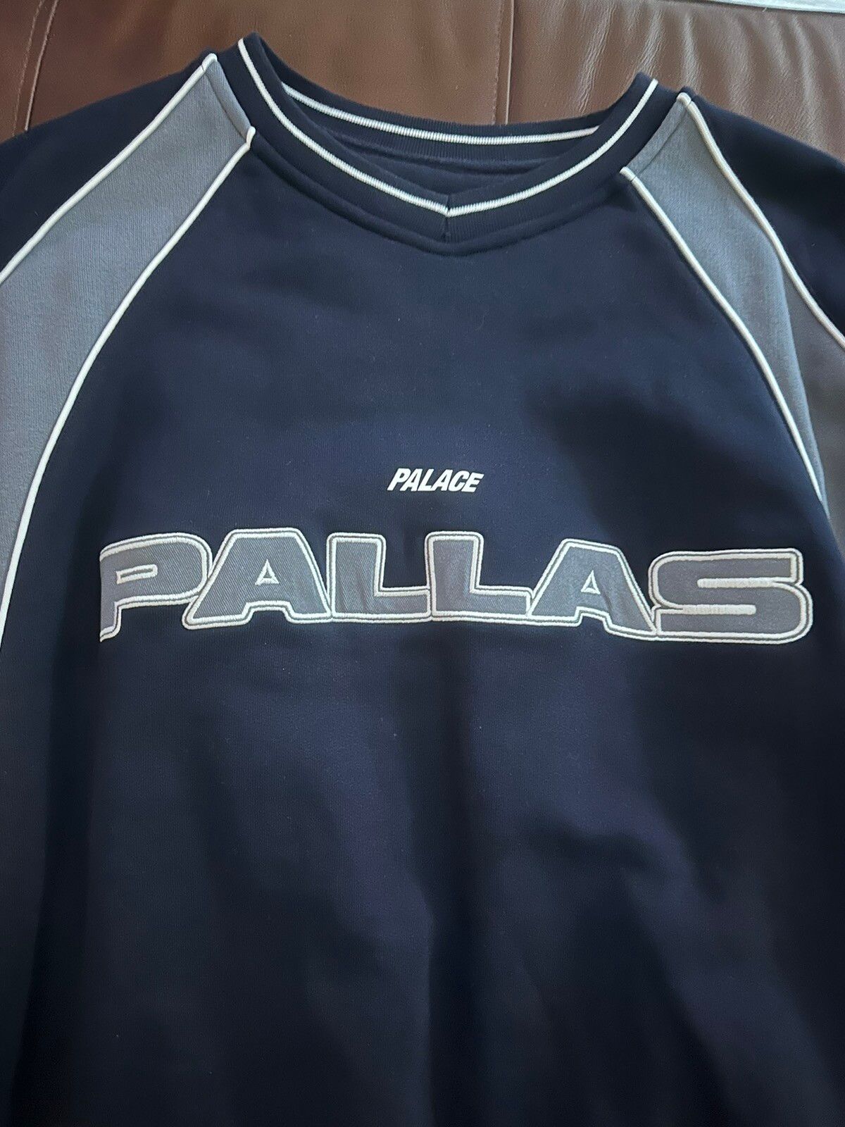 Palace Palace Pallas Panel Crew in Navy size Large | Grailed