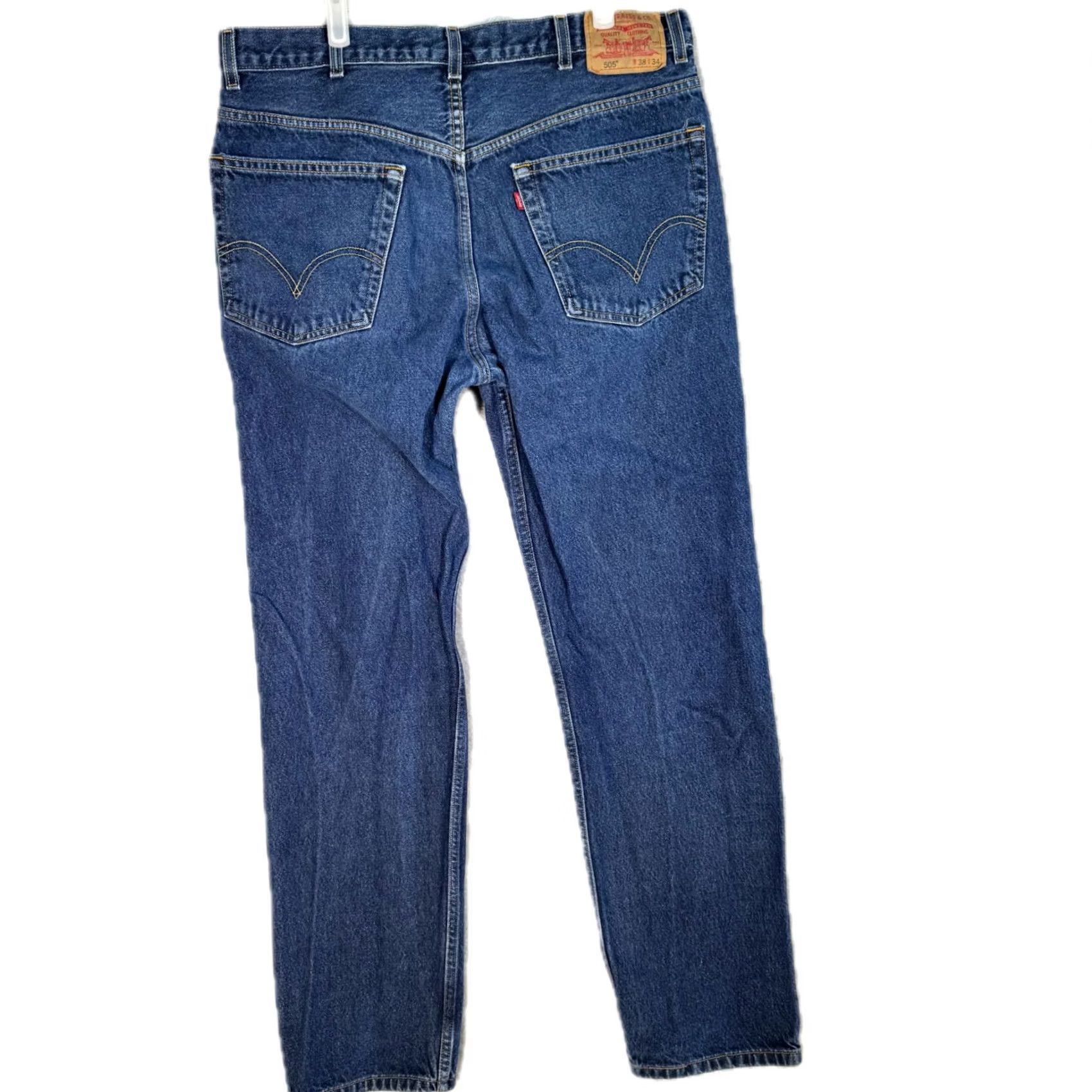 Levi's Levi’s 505 Jeans Men’s 38 x 34 Blue Denim Stretch Mid-Rise Straight Leg Size US 38 / EU 54 - 2 Thumbnail