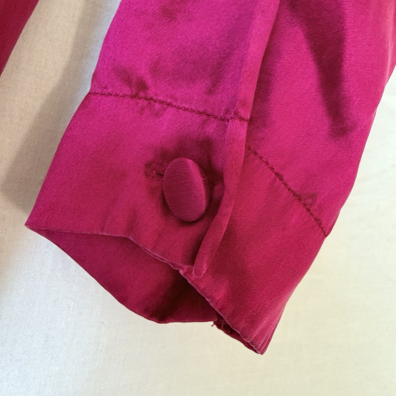 Other Vtg Silk Studio Claude Bennet Fuchsia Pink Silk Blouse Top Size XL / US 12-14 / IT 48-50 - 7 Thumbnail