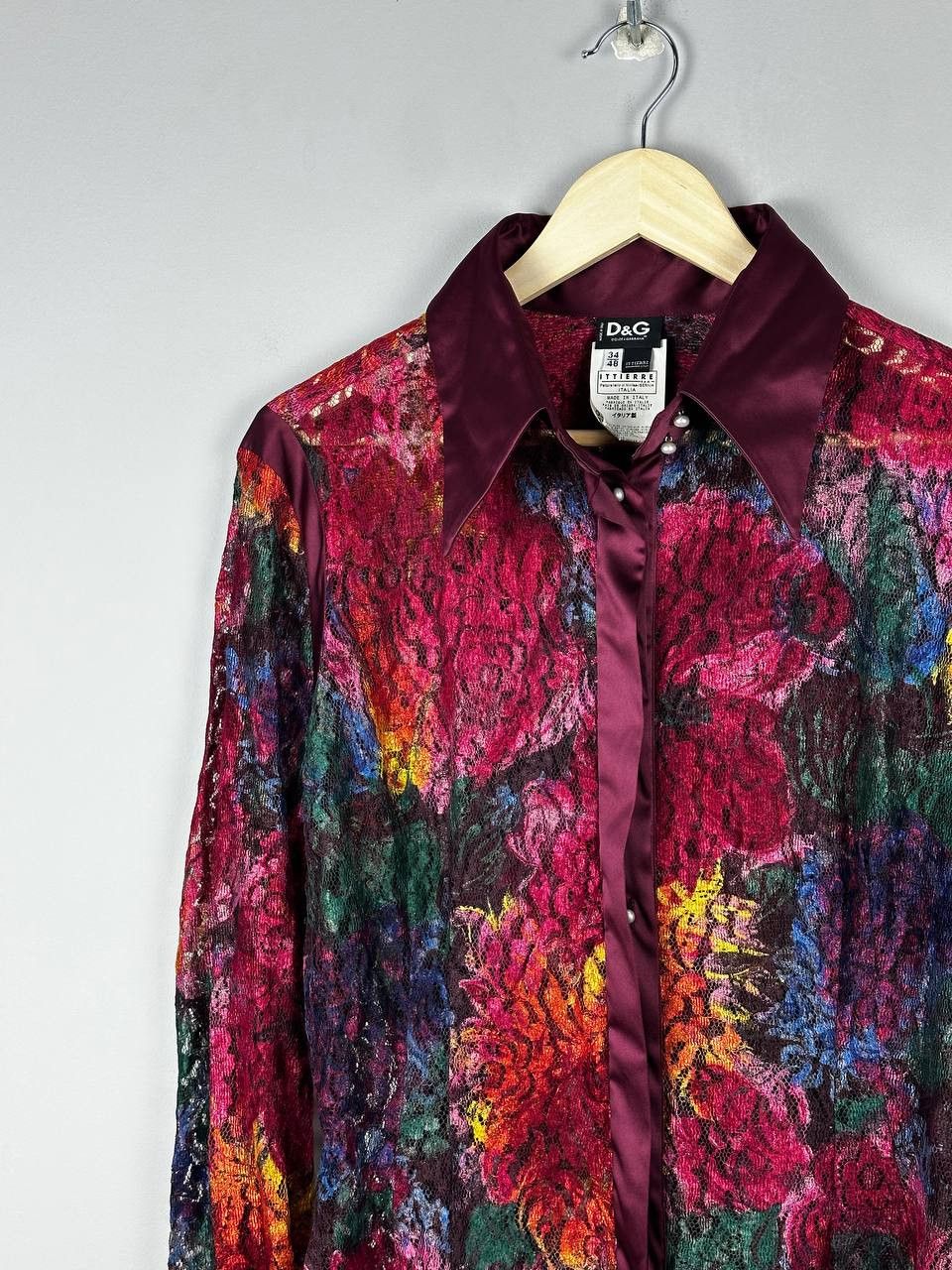 Dolce & Gabbana Rare Dolce Gabbana Luxury Viscouse Mesh Floral Shirt Size L / US 10 / IT 46 - 3 Thumbnail