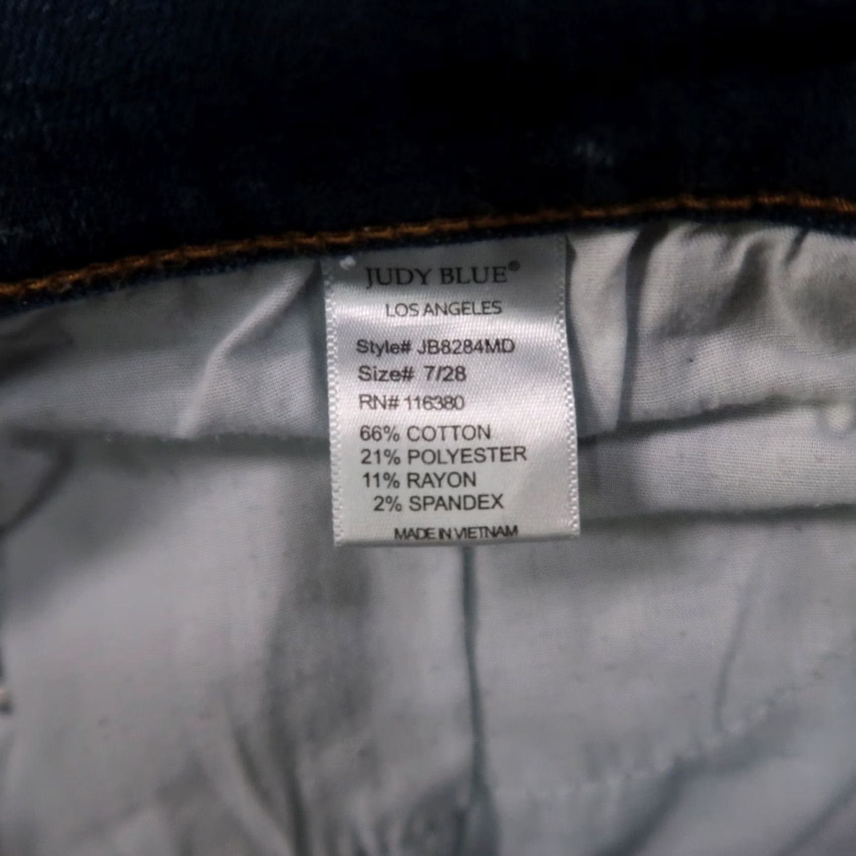 Denime VINTAGE/Judy Blue Jeans Women's 7/28 Jeans Denim Mid Rise Stretch 5-Pocket 28in Inseam Size 30 Blue Boys Womens Size 28" / US 6 / IT 42 - 5 Thumbnail