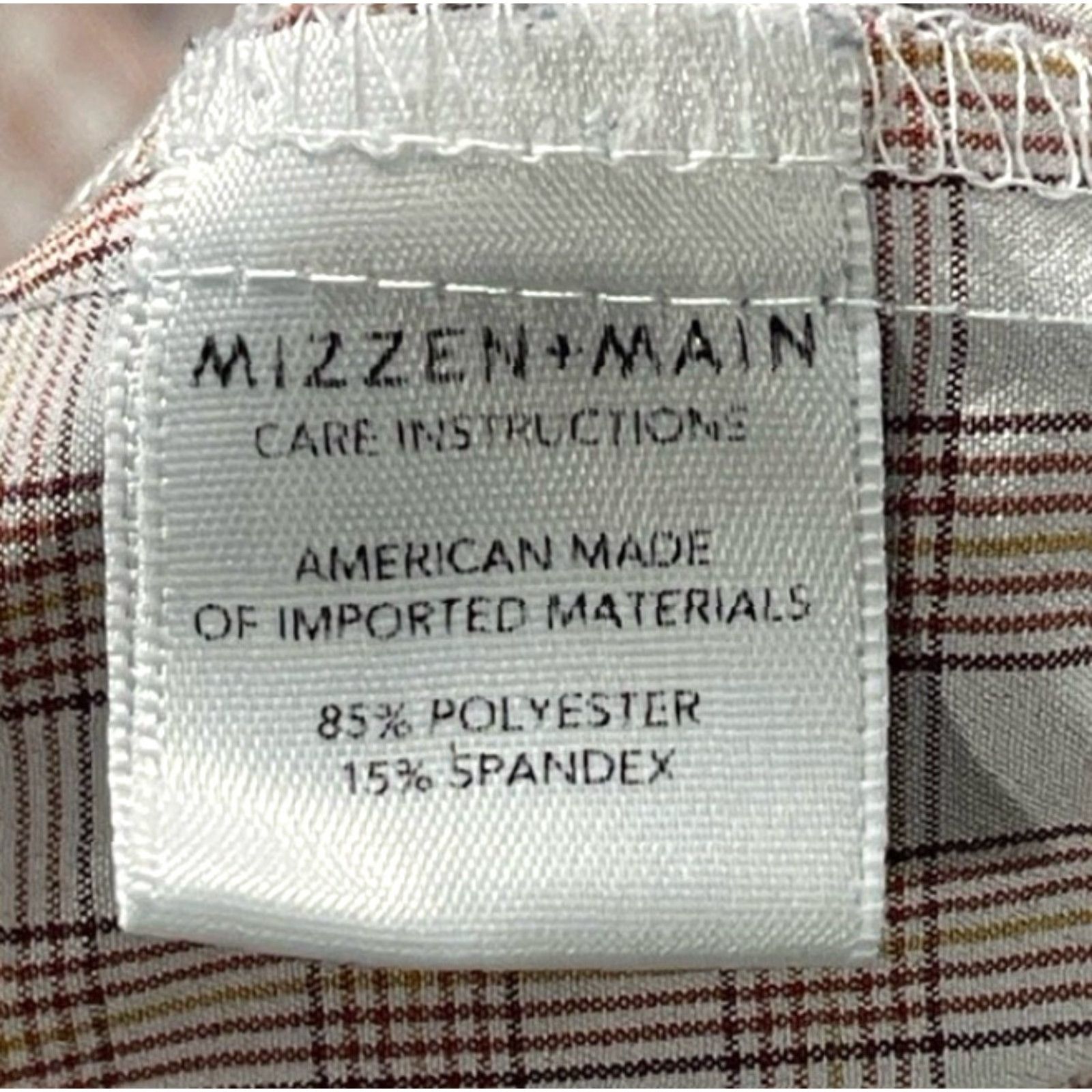 Mizzen+Main Mizzen + Main Mens Button-Up Shirt XXL Brown L/S Stretch Plaid Regular Fit Adult Men's Clothing Size US XXL / EU 58 / 5 - 6 Thumbnail