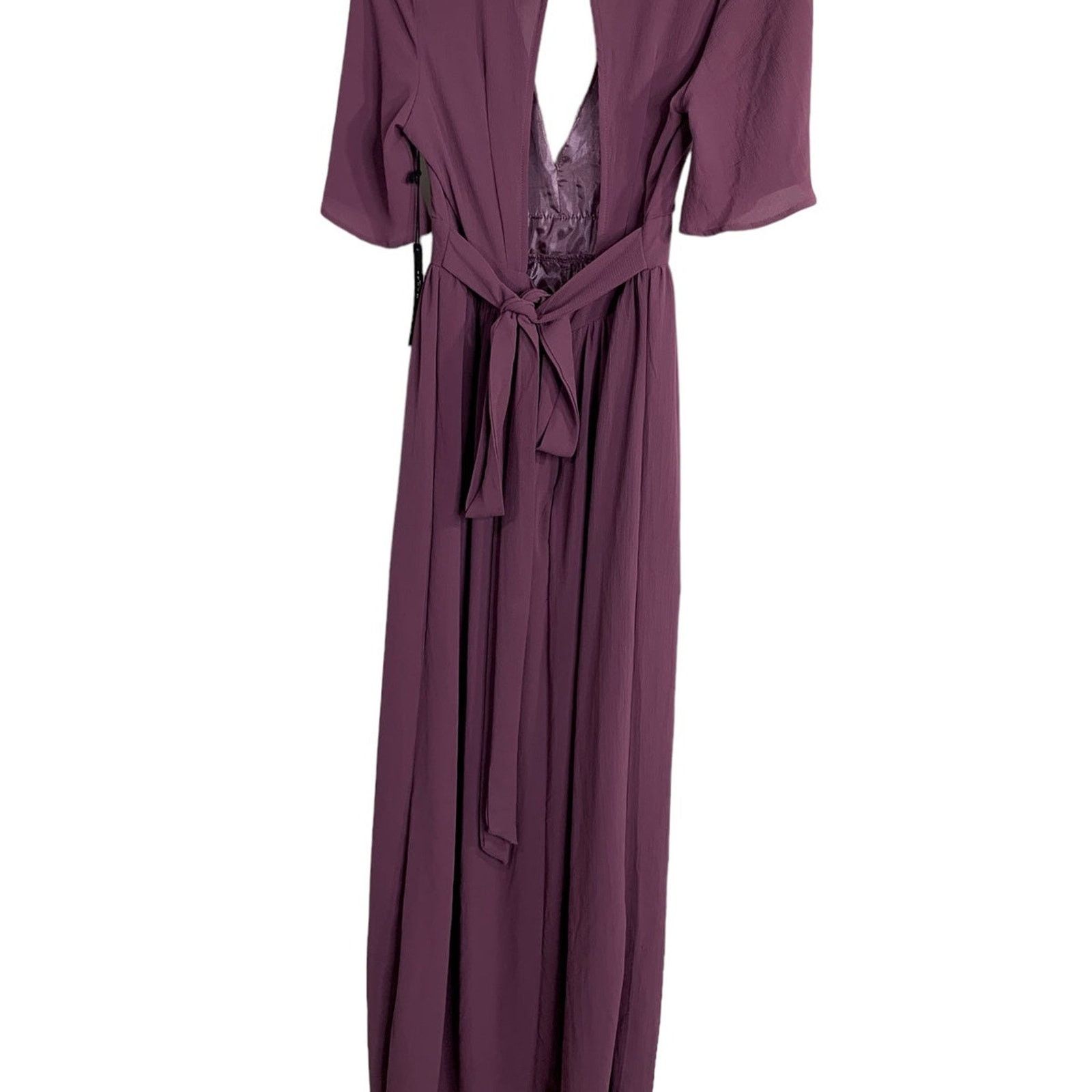 Other Haute Monde split maxi romper jumpsuit plunging neckline Size 28" / US 6 / IT 42 - 4 Thumbnail