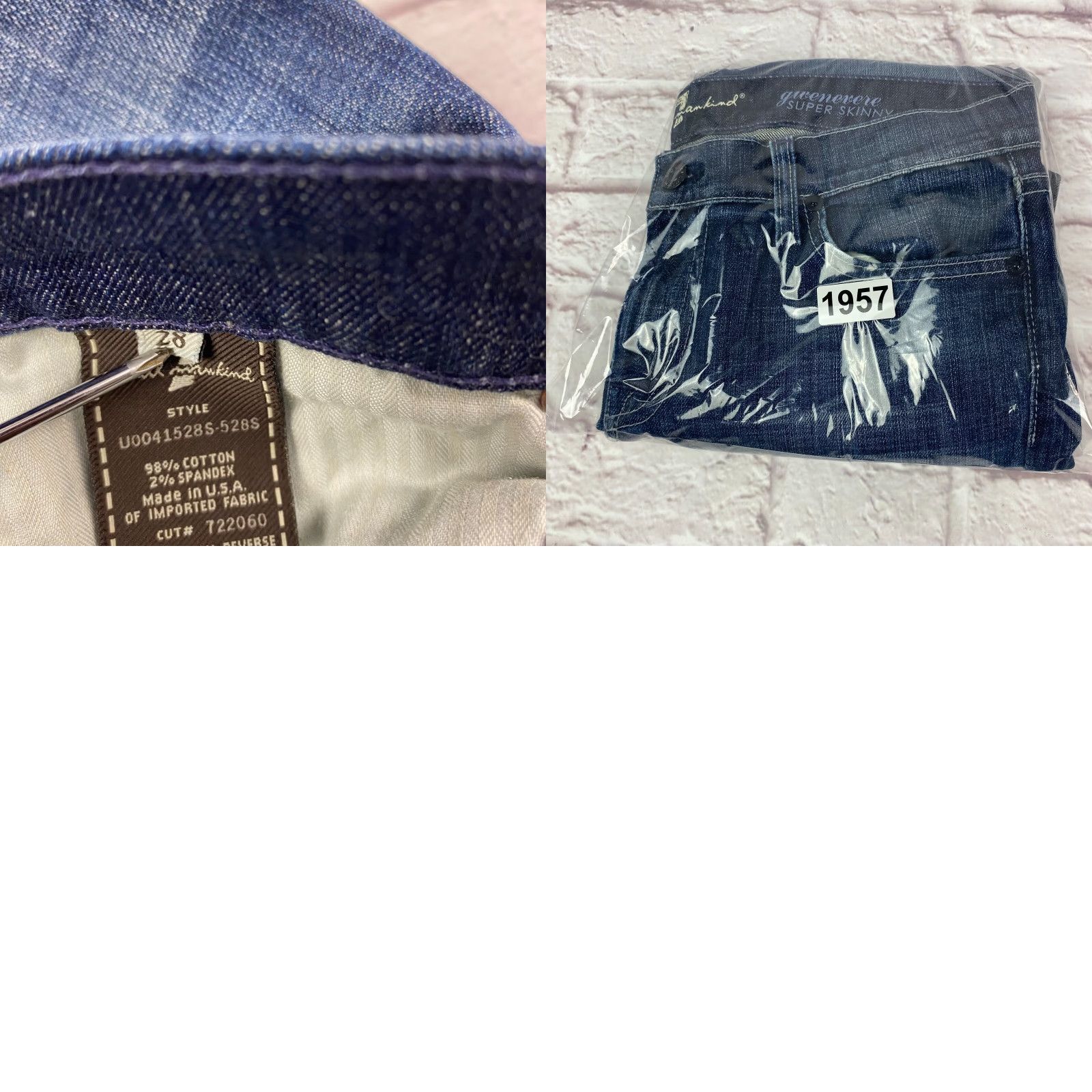 7 For All Mankind 7 for All Mankind Gwenevere Super Skinny Jeans Low Rise Dark Wash Denim 28 Size 28" / US 6 / IT 42 - 9 Thumbnail
