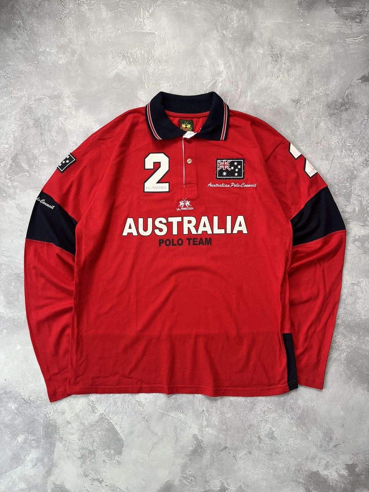 Vintage La Martina Australia POLO #2 Polo Longsleeve T-Shirt