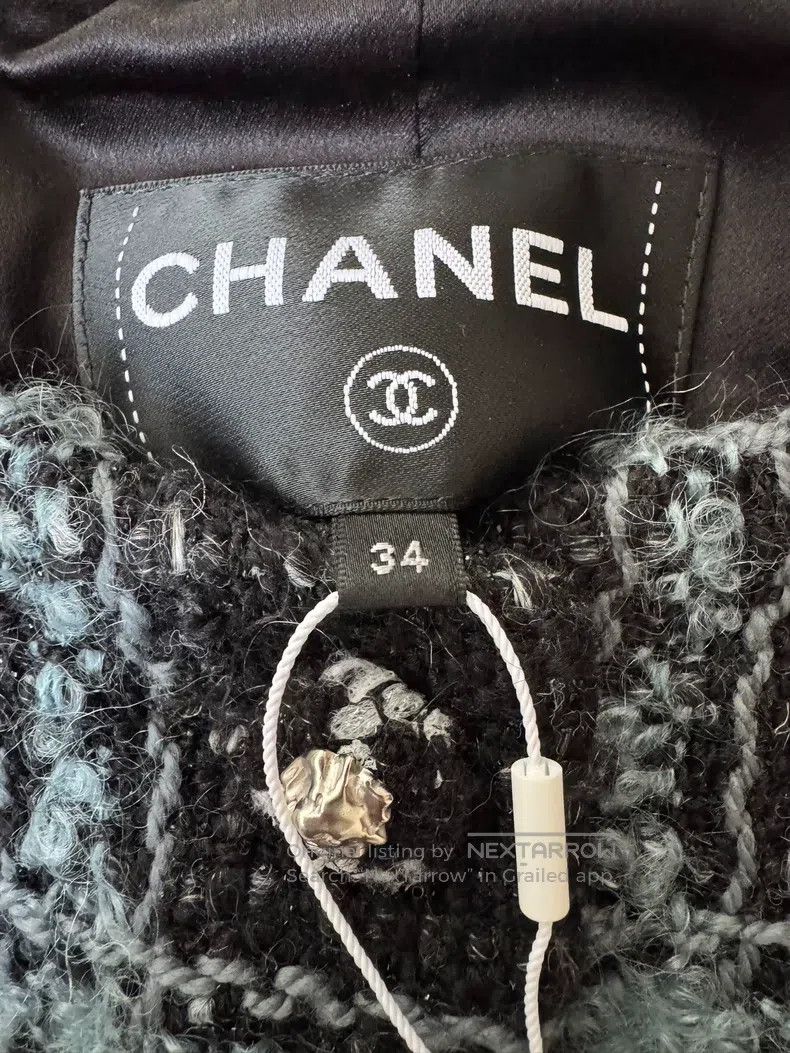 Chanel Chanel Blue and black plaid tweed coat Size XXS / US 00 / IT 34 - 3 Thumbnail
