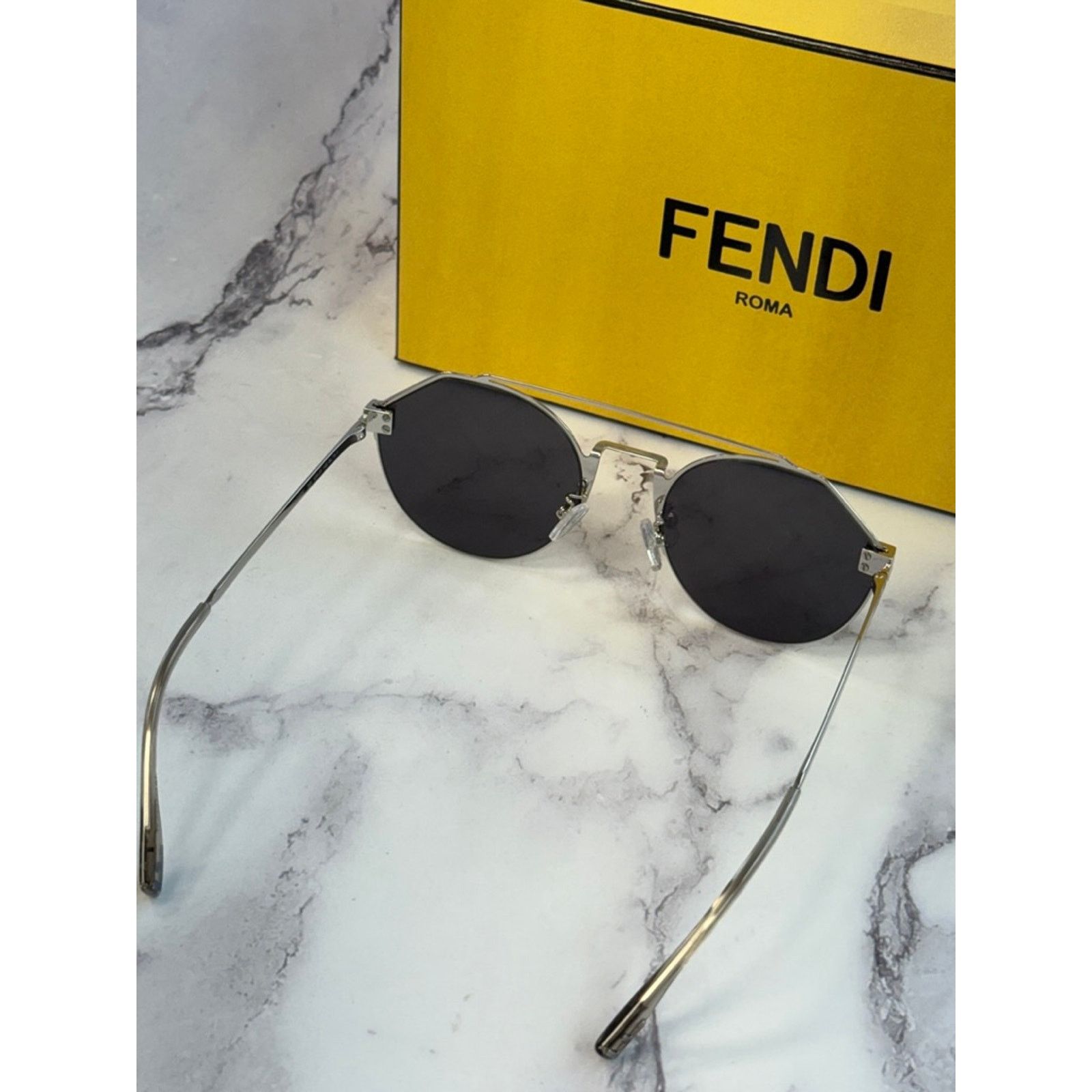 Fendi NEW Fendi FE40060U Silver Logo Mirror Round Sunglasses Size ONE SIZE - 12 Thumbnail