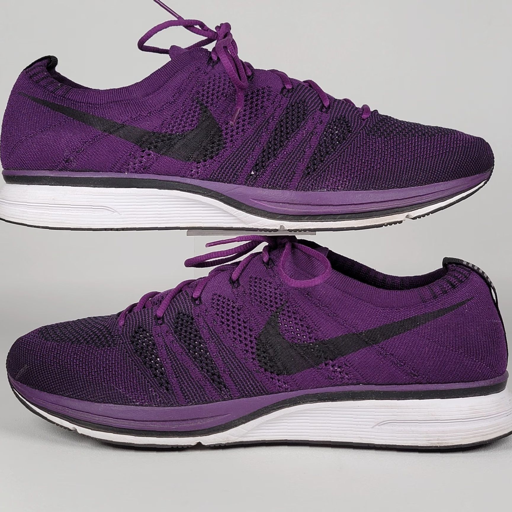 Nike VINTAGE Nike Flyknit Racer Trainer Night Purple AH8396-500 Mens Size 12 Rare Size ONE SIZE - 5 Thumbnail