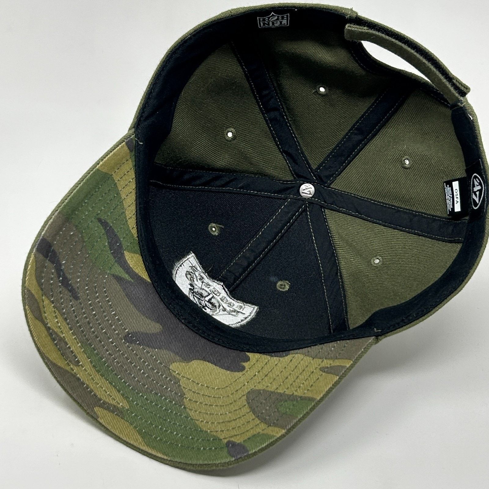 47 Brand Las Vegas Raiders Hat Baseball Cap Olive Green 47 Military Size ONE SIZE - 4 Thumbnail