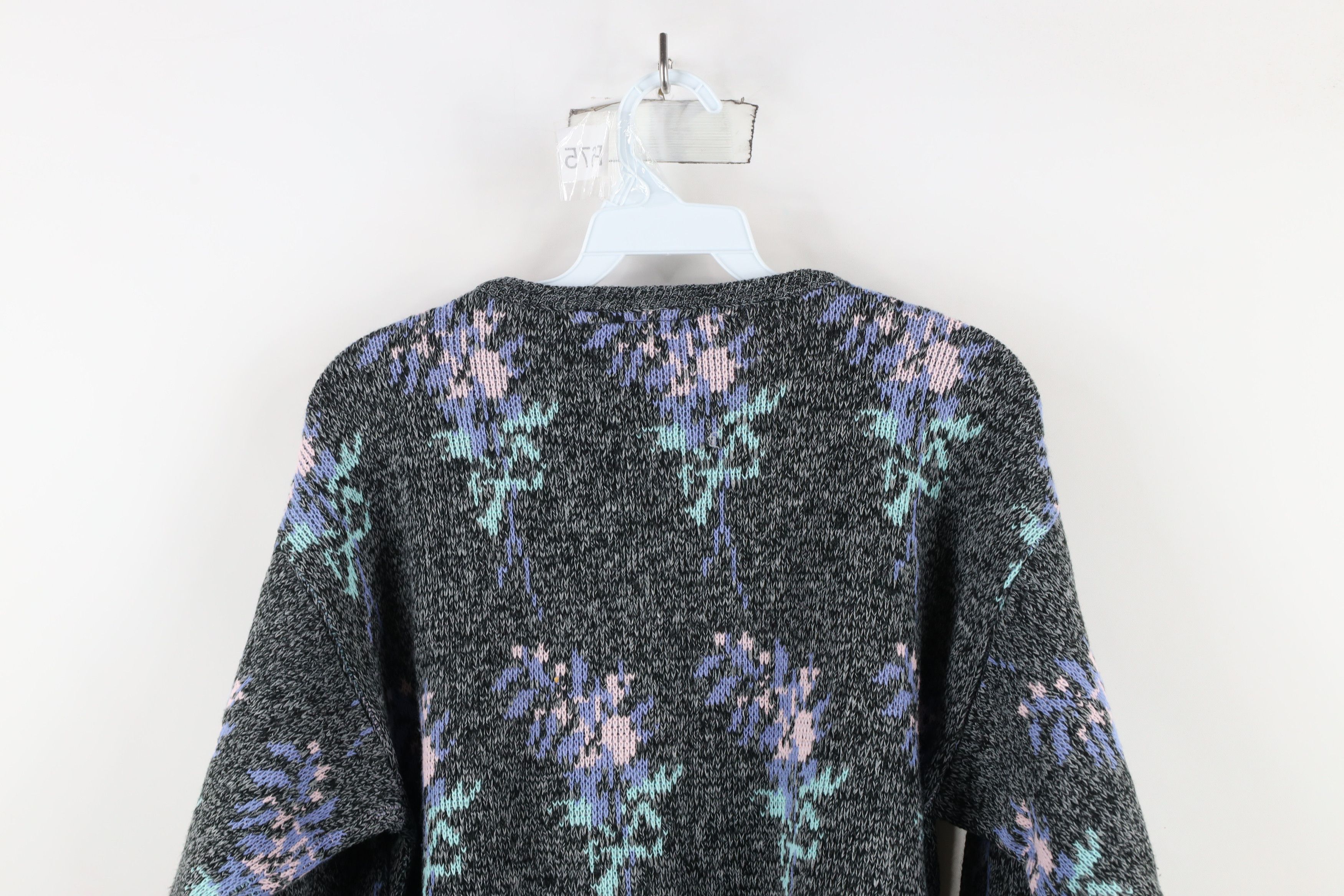 Vintage Vintage 90s Streetwear Flower Knit Crewneck Sweater USA Size M / US 6-8 / IT 42-44 - 9 Thumbnail