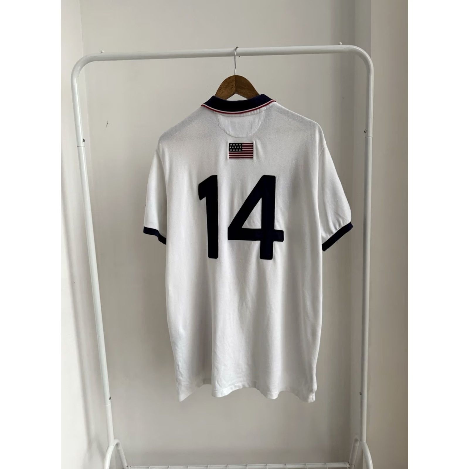 Polo Ralph Lauren VINTAGE Polo Ralph Lauren USA #14 White Y2K Polo T Shirt Mens XL Size US XL / EU 56 / 4 - 7 Thumbnail