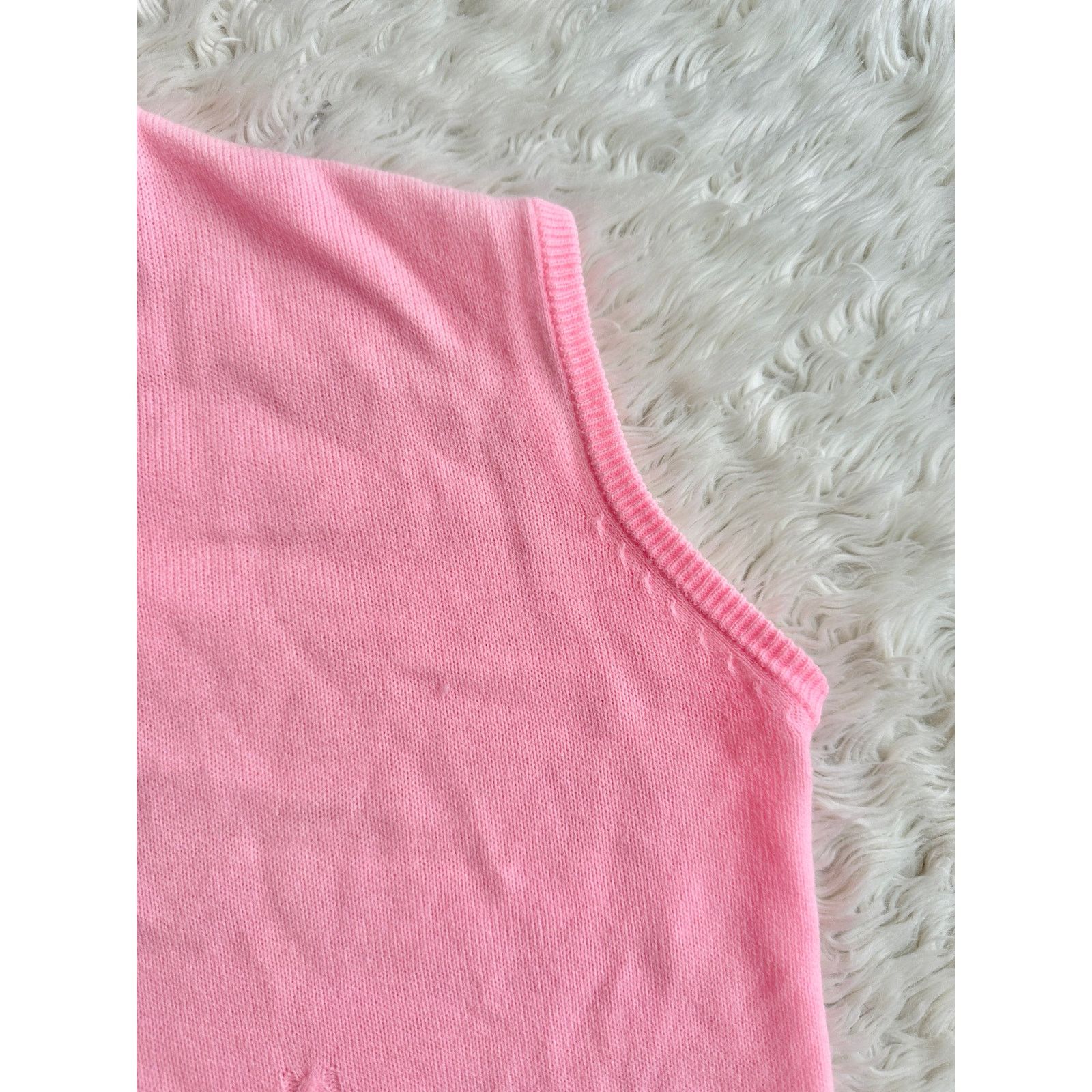 Vintage Vintage 70's Pink Acrylic Sleeveless Sweater Size S / US 4 / IT 40 - 4 Thumbnail
