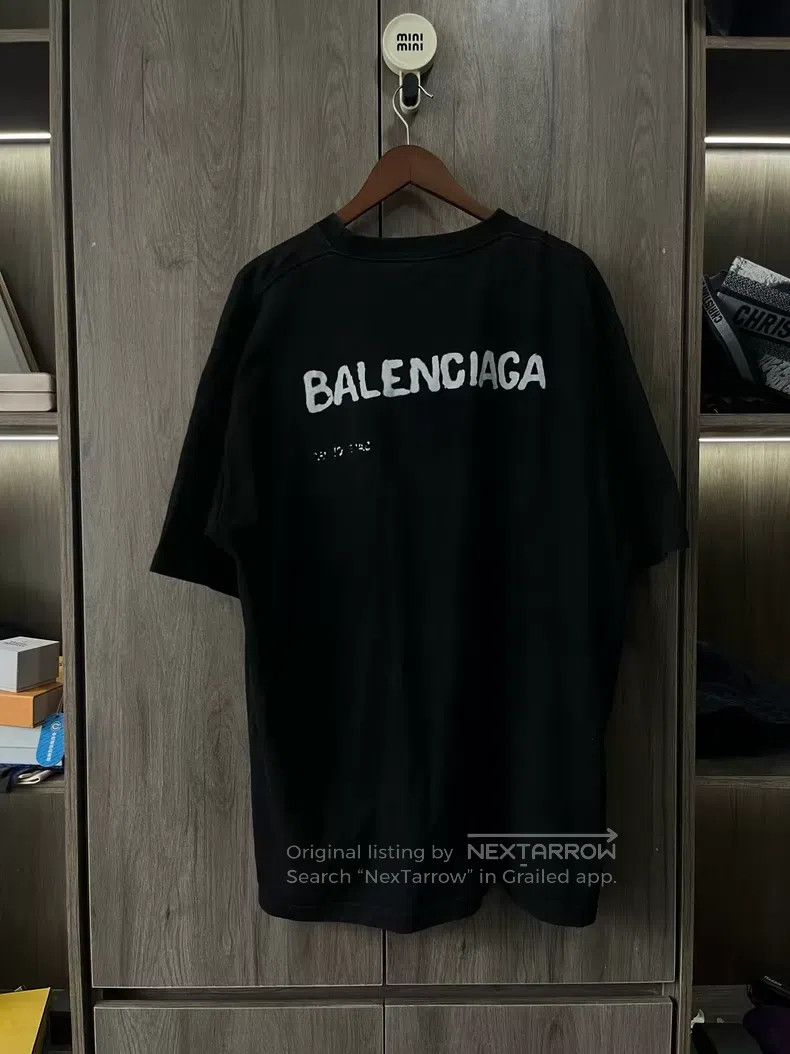 Balenciaga Balenciaga Printed Plain Knit Short Sleeve Size US XL / EU 56 / 4 - 2 Thumbnail