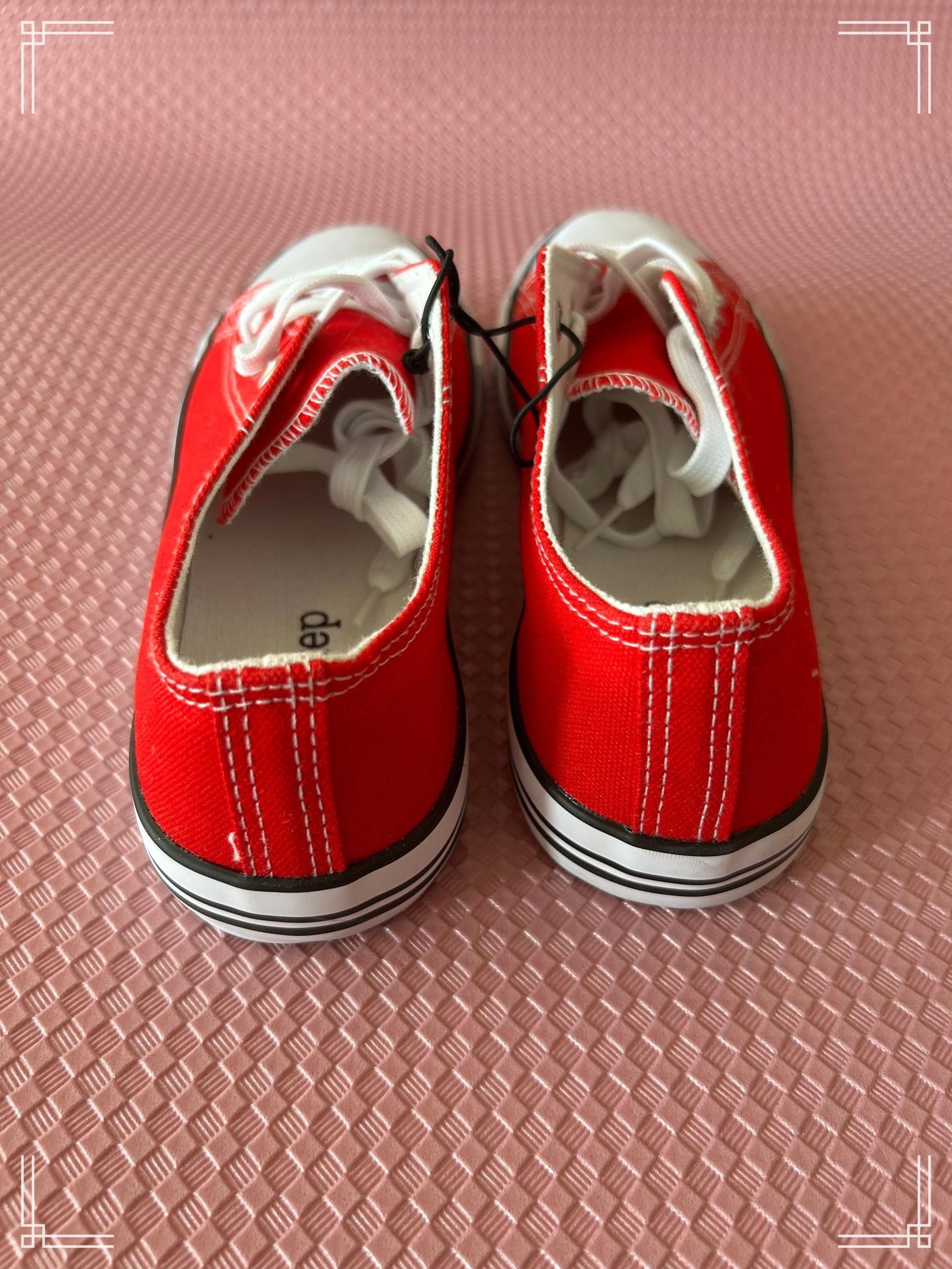 Designer Red Canvas Sneakers – Casual Shoes, New Without Box, Size 6 Size US 6 / IT 36 - 3 Thumbnail