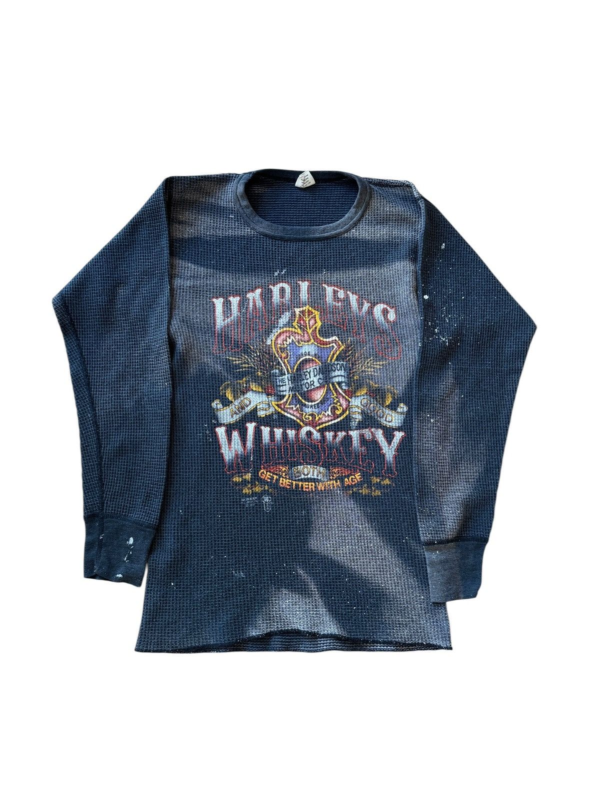 Harley Davidson *RARE* HARLEY DAVIDSON 1980s VINTAGE 3D EMBLEM THERMAL Size US M / EU 48-50 / 2 - 6 Thumbnail