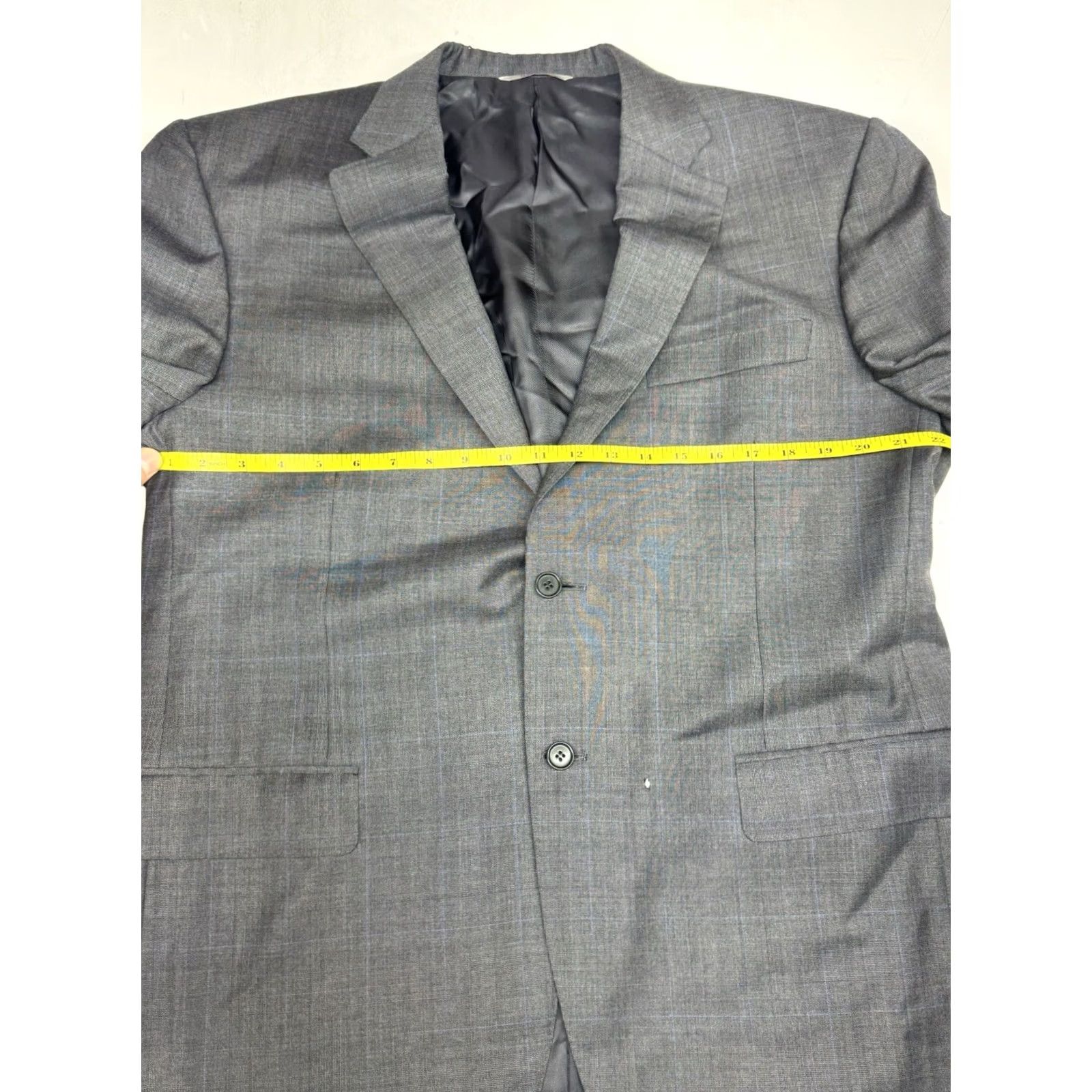 Canali Canali 1934 Men’s Blazer Plaid Wool Sport Coat Gray & Blue Italy 44R Size 44R - 6 Thumbnail