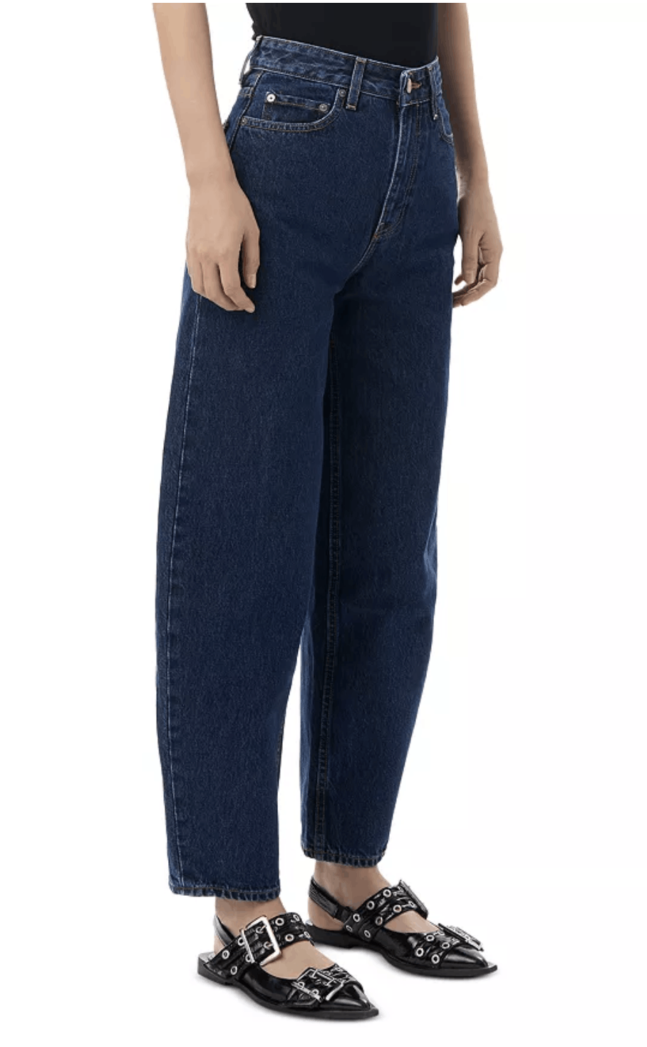 Ganni GANNI Stary Barrel Jeans in Dark Blue Size 28" / US 6 / IT 42 - 2 Thumbnail