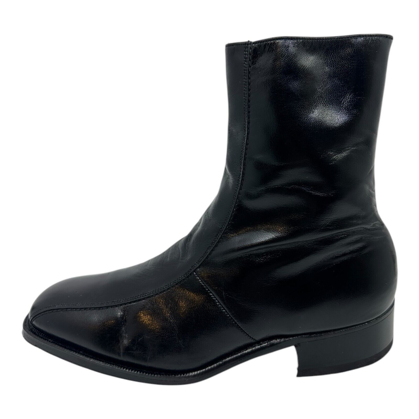 Florsheim Florsheim Mens Black Leather Round Toe Side Zip Size 5.5 D Size US 5.5 / EU 38 - 6 Thumbnail