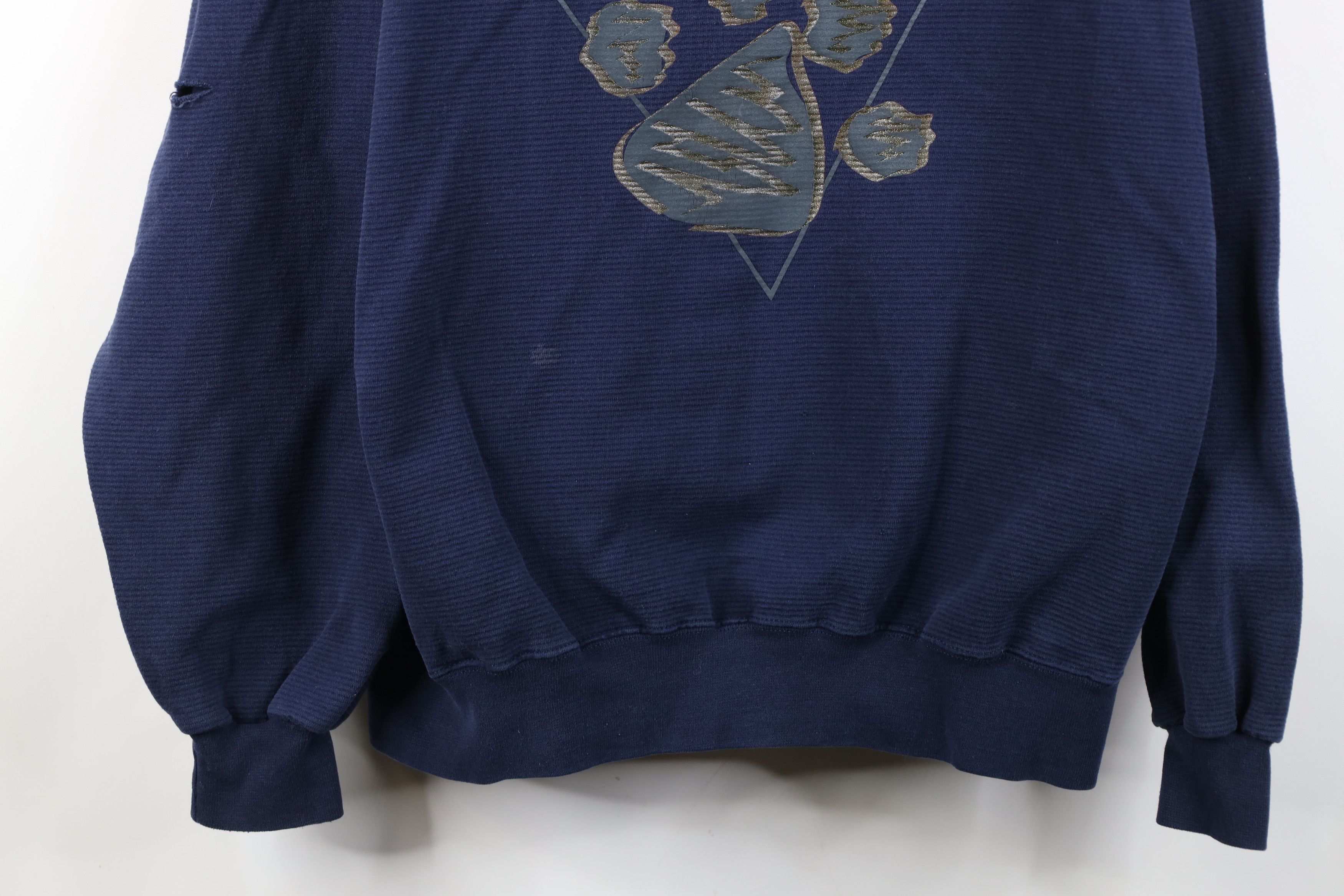 Vintage Vintage 90s Knit St Joseph Crewneck Sweatshirt Blue USA Size US XL / EU 56 / 4 - 3 Thumbnail