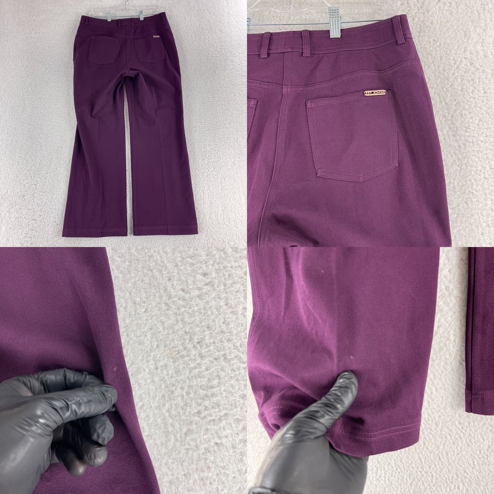 St. John St. John Purple Pleated Straight Leg Pants Womens Size 10 High Rise Casual Dress Pant Size 32" / US 10 / IT 46 - 9 Thumbnail