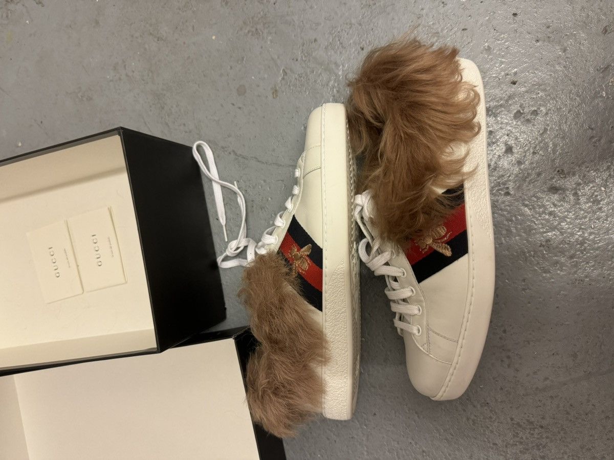 Gucci Gucci Ace Fur Sneaker Size US 11 / EU 44 - 4 Thumbnail