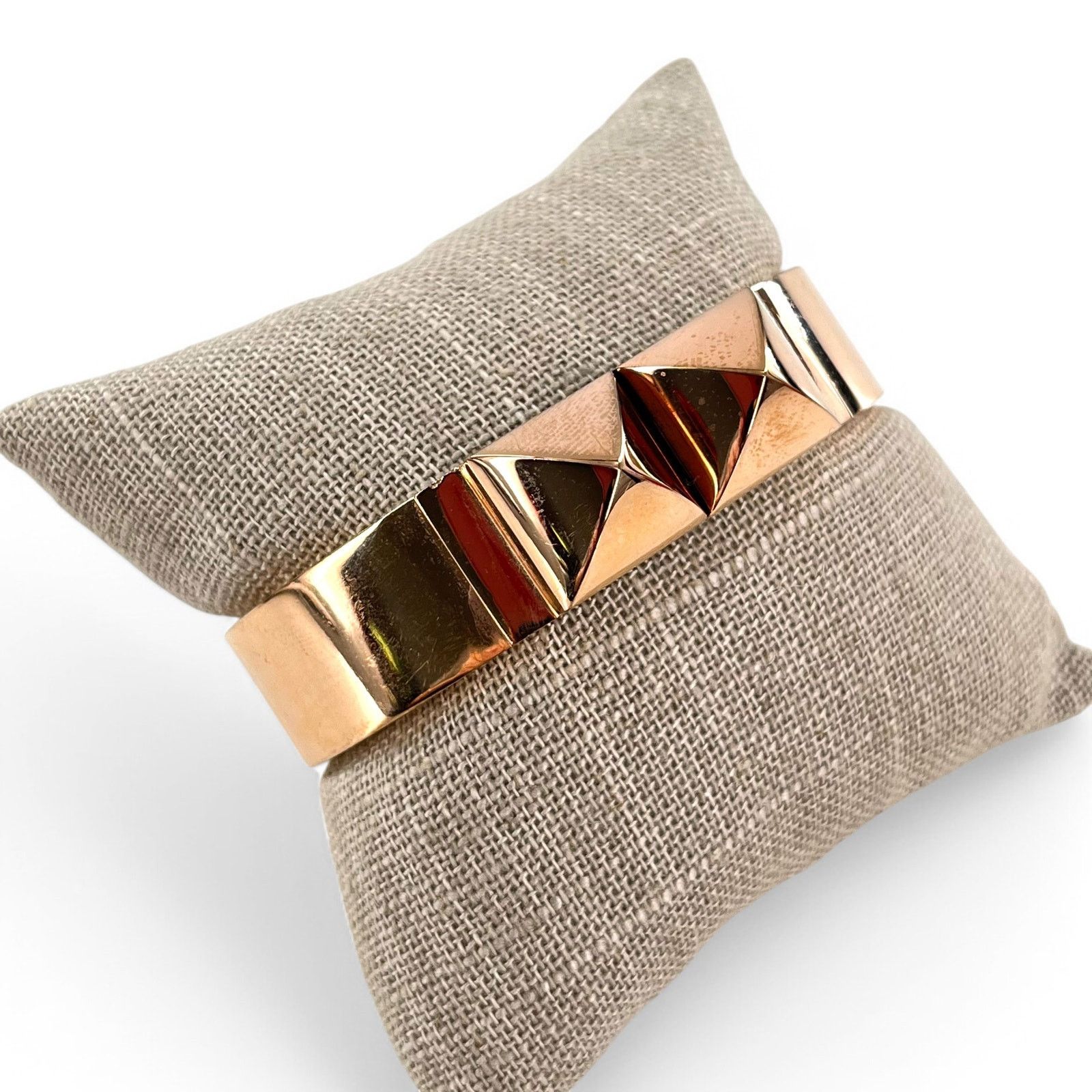Michael Kors Michael Kors Pyramid Stud Bangle Bracelet Hinged Rose Gold Size ONE SIZE - 10 Thumbnail